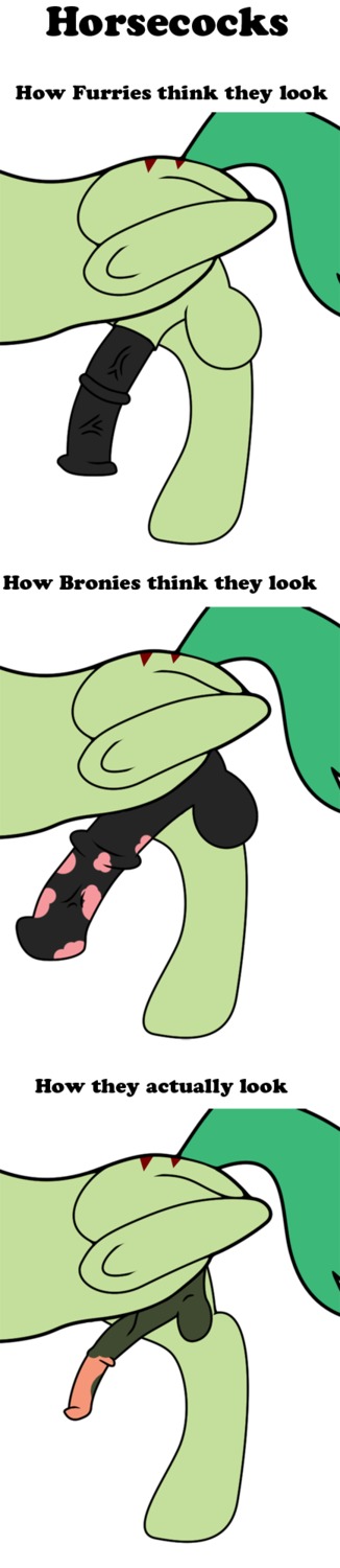 2013 animal_genitalia animal_penis balls cetaceaphile digital_media_(artwork) e621 english_text equid equine equine_genitalia equine_penis erection feral fur genitals green_body green_fur green_hair hair hasbro hi_res horse long_image male mammal model_sheet my_little_pony penis pony side_view simple_background solo tall_image text the_truth white_background