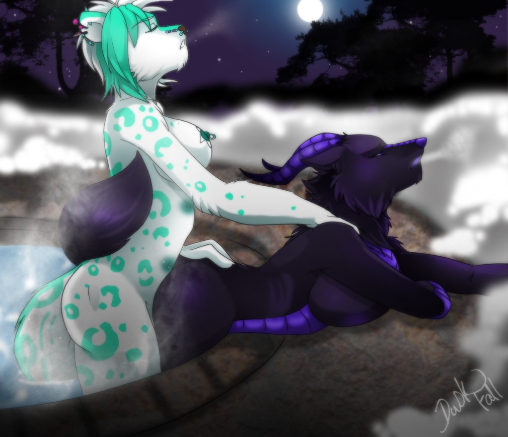 ambiguous_penetration anthro anthro_on_anthro blue_eyes bodily_fluids breasts bridge_piercing cum detailed_background duo e621 ear_piercing facial_piercing felid female female_penetrated fog forest from_behind_position fur furgonomic_piercing furgonomics genital_fluids gynomorph gynomorph/female gynomorph_penetrating gynomorph_penetrating_female horn intersex intersex/female intersex_penetrating intersex_penetrating_female leopard leopard_spots mammal moon muzzle_piercing night nipple_piercing nipples nose_piercing nyko_nyx outside pantherine penetration piercing plant ravindra septum_piercing sex side_boob sierra_starpaw sky spots star starry_sky tail tree unknown_species water white_body white_fur wood