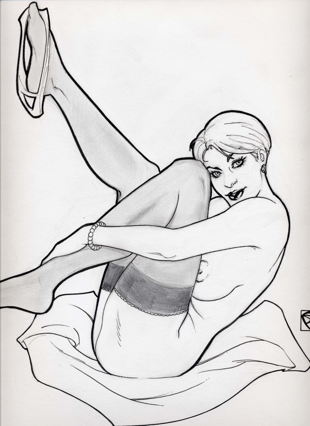 1girls big_breasts breasts chad_spilker female female_only gilf looking_at_viewer marvel marvel_comics mature_female may_parker monochrome naked naked_female nipples panties panties_around_ankle pose posing rule34 short_hair sketch solo spider-man_(series) stockings ultimate_marvel_(2000) ultimate_spider-man_(2000) ultimate_spider-man_(show)