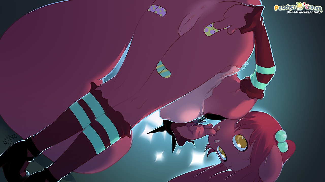 16:9 anthro anus band-aid bandage big_breasts breasts butt clothed clothing duo e621 female footwear fur genitals hair hanging_breasts legwear mammal merlot miu nipples pink_body pink_fur pose presenting presenting_hindquarters rodent sciurid shoes skimpy stockings tree_squirrel vulva widescreen yellow_eyes