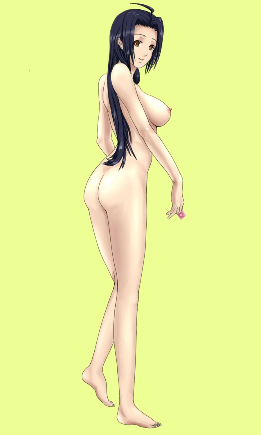 artist_request ass blue_hair breasts condom female highres idolmaster miura_azusa nude rule34