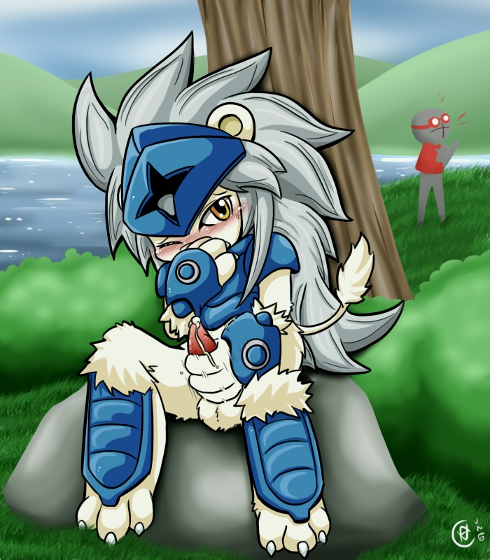 3_toes 4_fingers anthro armor balls bandai_namco blush bodily_fluids claws clothed clothing cum cum_on_hand cum_on_penis cum_string digimon digimon_(species) digital_media_(artwork) duo e621 enhibitionism erection eyewear feet felid fingers fur genital_fluids genitals glistening goggles grass hair hand_on_face headgear helmet hiding hill holding_penis lake lion long_hair looking_back looking_up male mammal masturbation nature nude one_eye_closed orgasm outside pantherine partially_clothed penile penile_masturbation penis plant public raised_arm red_body red_penis red_skin rock shadow shrub sitting spadamon spread_legs spreading stealth_masturbation tail tail_tuft toes topwear tree tuft vavacung vest water white_body white_fur white_hair wood yellow_eyes