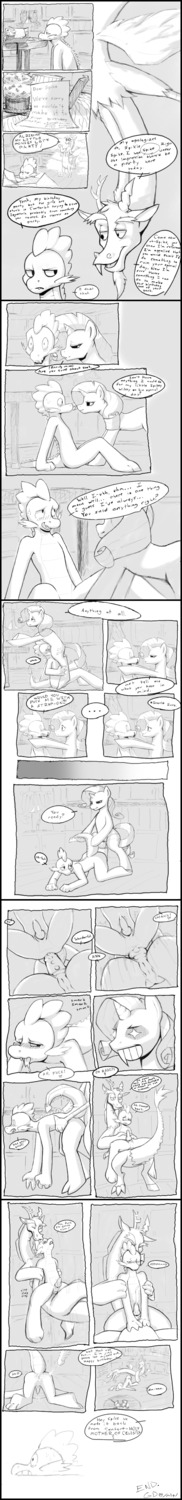 absurd_res anal anal_penetration anthro anus bisexual black_border blood bodily_fluids border chimera comic cum cum_while_penetrated dialogue discord_(mlp) draconequus dragon duo e621 ejaculation english_text equid equine erection female female_penetrating female_penetrating_male friendship_is_magic gaydragon genital_fluids genitals hands-free hasbro hi_res horn knot long_image male male/female male/male male_penetrated male_penetrating male_penetrating_male mammal monochrome my_little_pony mythological_creature mythological_equine mythological_scalie mythology nosebleed nude object_in_ass orgasm pegging penetration penis rarity_(mlp) scalie sex sex_toy sex_toy_in_ass sex_toy_insertion spike_(mlp) strapon stretched_anus tail tall_image text tight_fit toying_partner transformation unicorn