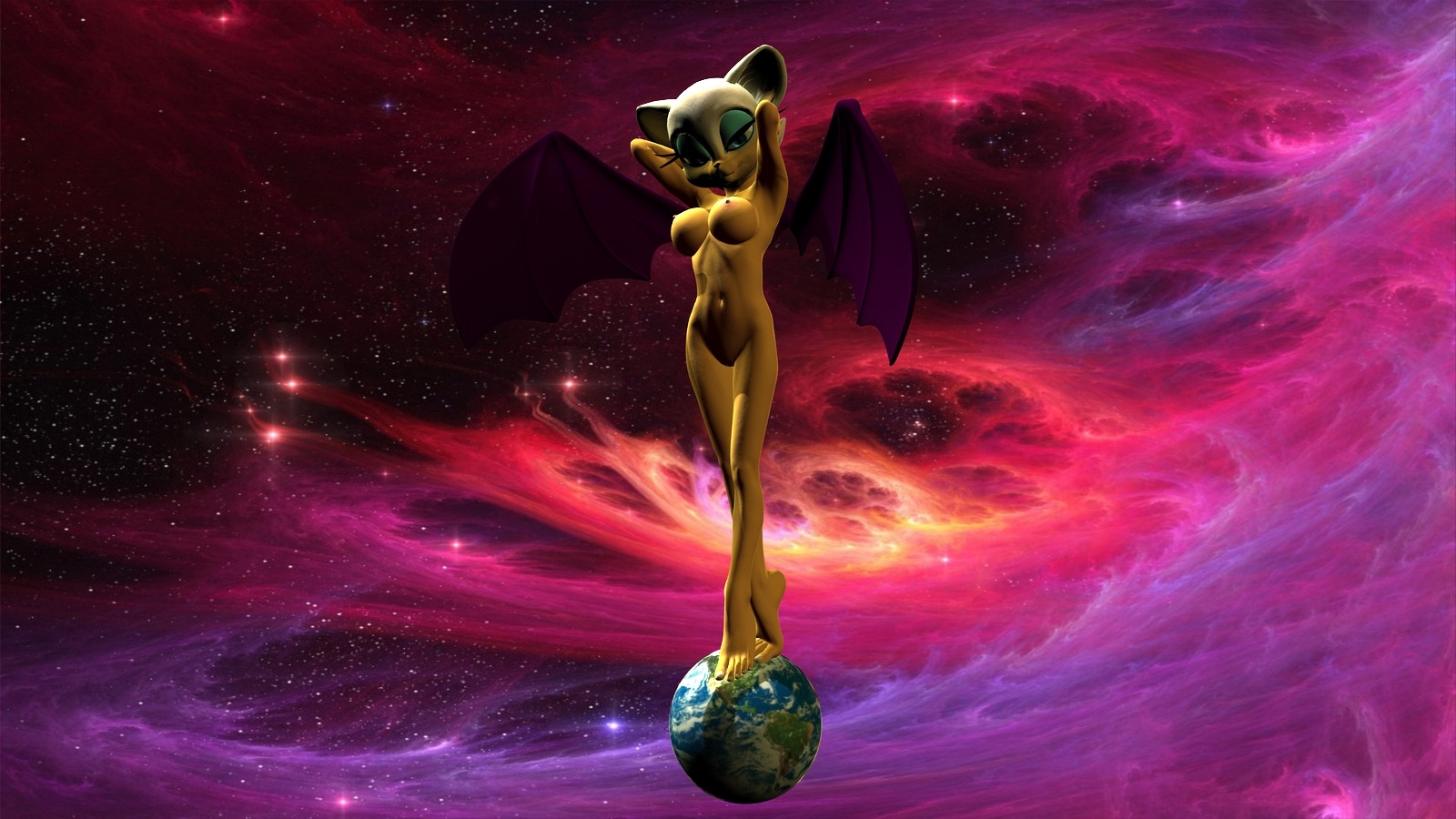 anthro bat breasts earth female giantess macro mammal nipples planet rouge_the_bat rule34 sonic_(series) space tagme what wings