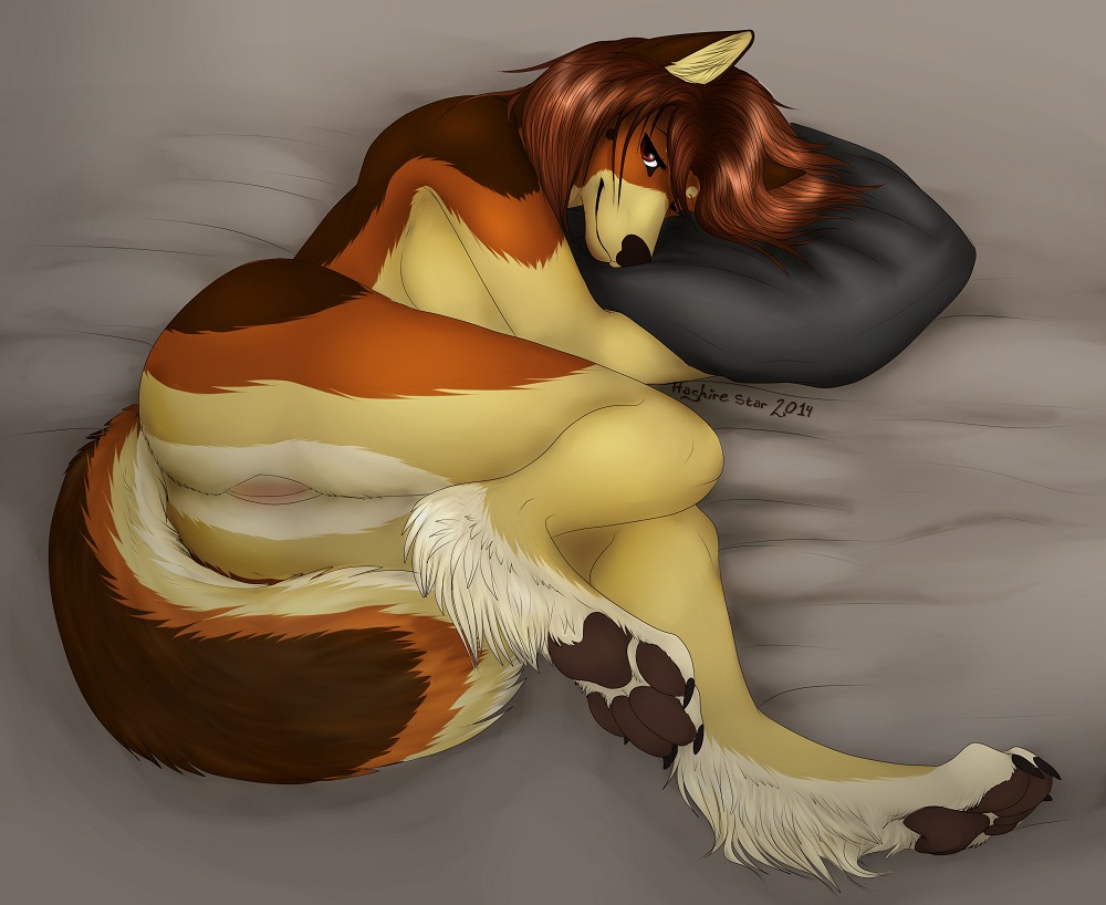 4_toes anthro biped canid canine canis claws digitigrade domestic_dog e621 feet female genitals german_shepherd hashire hashire_(character) herding_dog hindpaw looking_at_viewer lying mammal nude on_side pastoral_dog pawpads paws pink_vulva pinup pose soles solo toes vulva