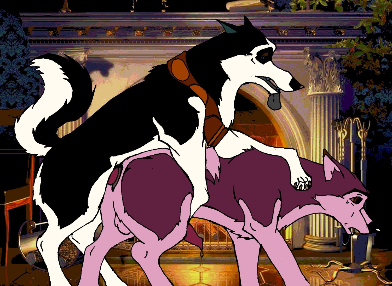 anal balls balto_(film) balto_(series) canine doggy_style duo feral from_behind furry gay kodi_(balto) male male_only mammal penis rule34 sex steele_(balto)