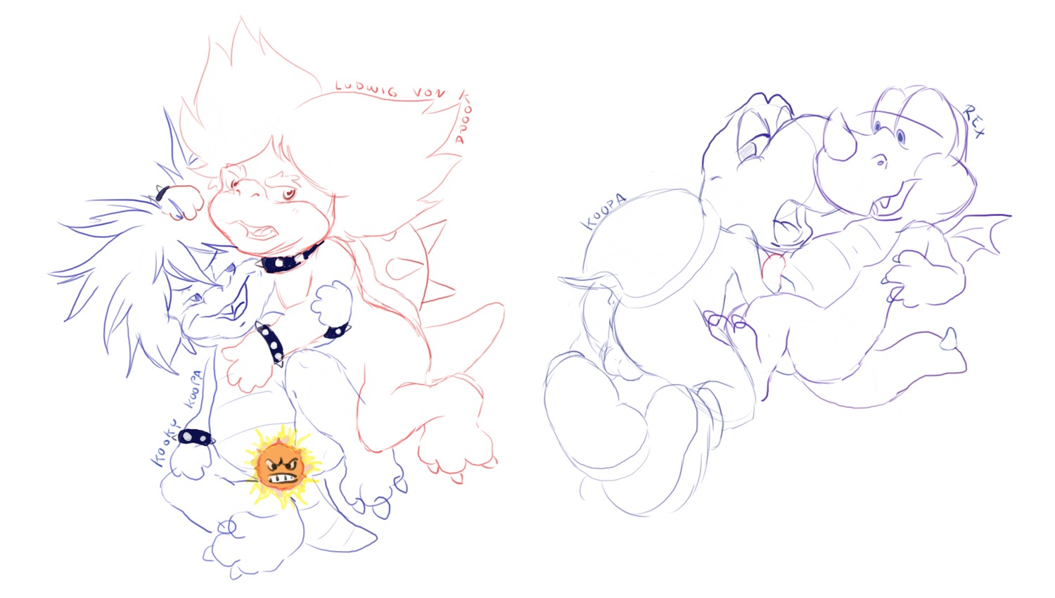 angry_sun anthro celestial koopa koopa_troopa koopaling koopalings ludwig_von_koopa male male_only mario_(series) nintendo rex_(mario) rule34 scalie straight_hair super_mario_world the_super_mario_bros._super_show!