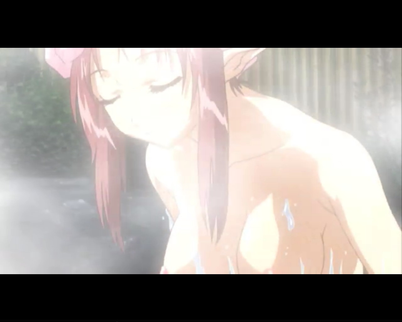 bath breasts cap elf elf_female female female_elf lisianthus nipples pointy_chin pointy_ears red_hair rule34 screencap shuffle! wet