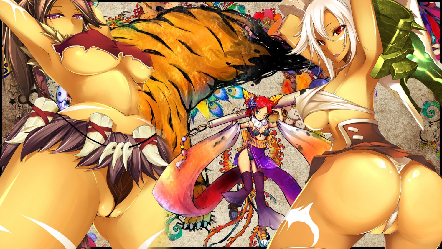 female league_of_legends nidalee riven rule34 strapless strapless_top strapless_topwear tagme tubetop