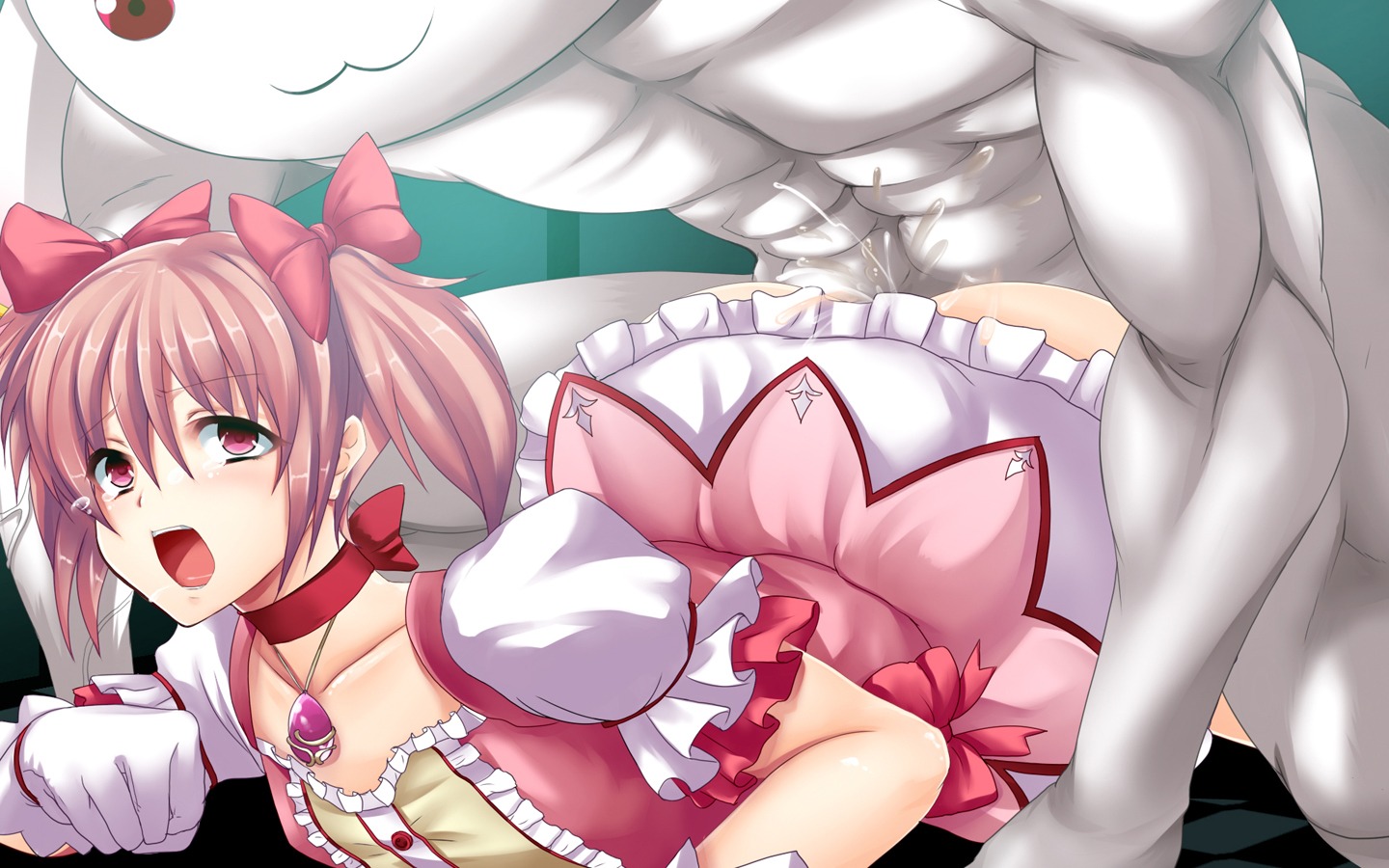 female kyuubee madoka_kaname mahou_shoujo_madoka_magica puella_magi_madoka_magica rule34