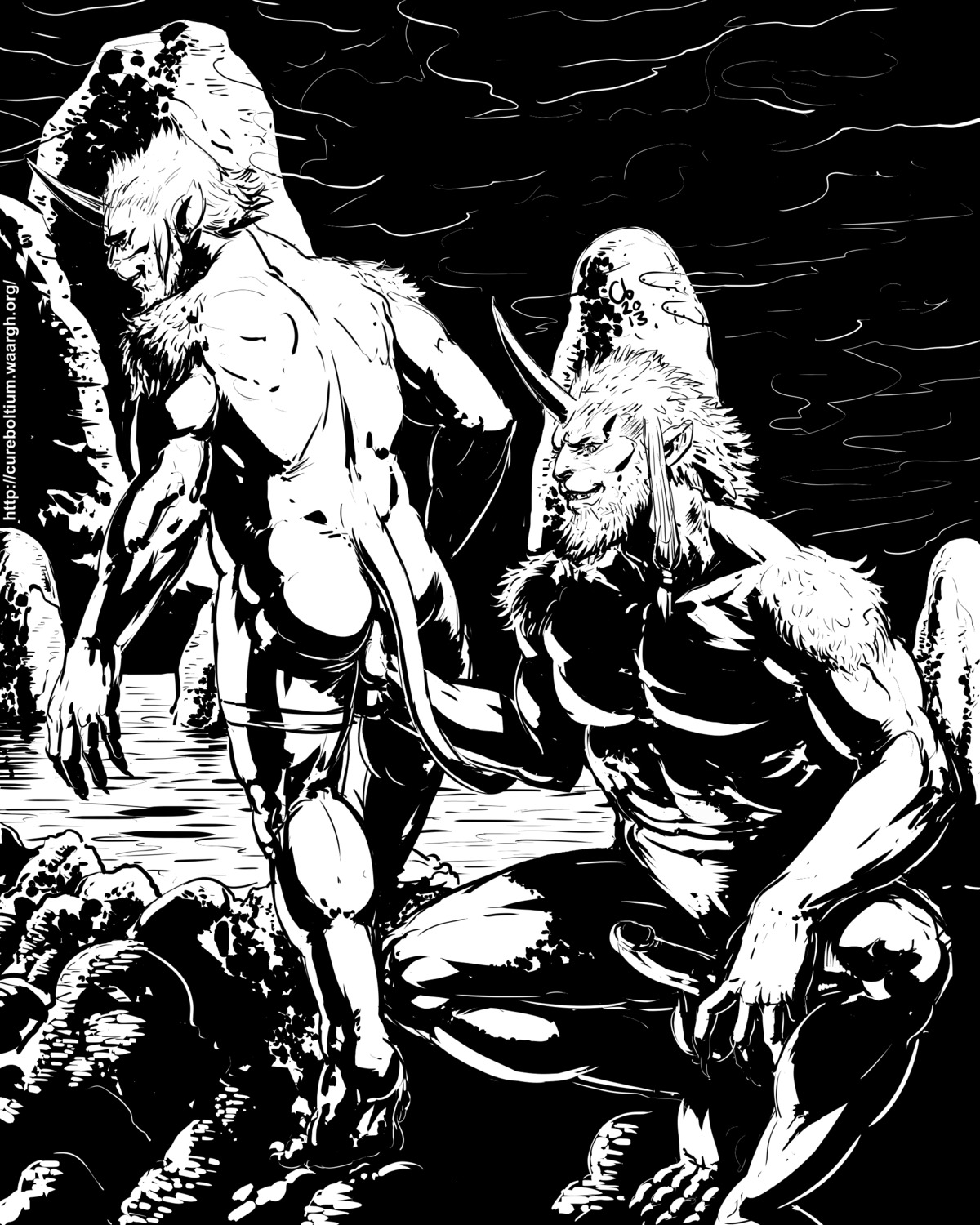 2013 4:5 abs absurd_res accessory anal anal_fingering backsack balls biran black_and_white butt cave claws crouching cureboltium digital_media_(artwork) duo e621 erection fangs felid final_fantasy final_fantasy_x fingering fingering_partner fur garter genitals grin hair hi_res horn hot_spring humanoid_genitalia humanoid_penis line_art looking_away looking_back male male/male male_penetrated male_penetrating male_penetrating_male mammal monochrome muscular nude pecs penetration penis rear_view ronso sex shaded shaded_line_art smile spread_legs spreading square_enix standing steam swimming_pool tail tail_wraps teeth water wraps yenke