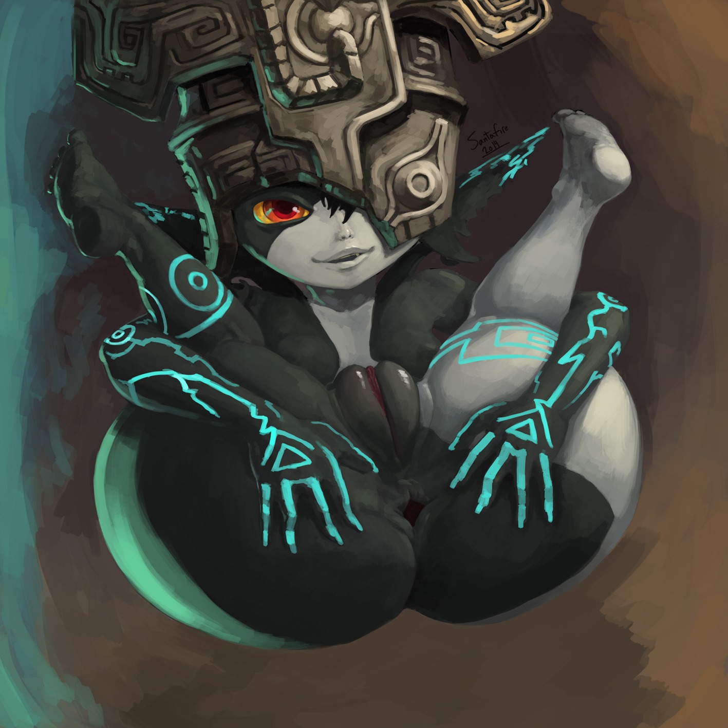 1:1 2014 anus big_butt butt e621 feet female genitals hair happy headgear hi_res humanoid hylian lying midna narrowed_eyes nintendo not_furry nude on_back open_mouth presenting raised_leg santafire sharp_teeth shortstack shortstack_female smile solo spread_legs spreading squint teeth the_legend_of_zelda twili twilight_princess vulva yellow_sclera