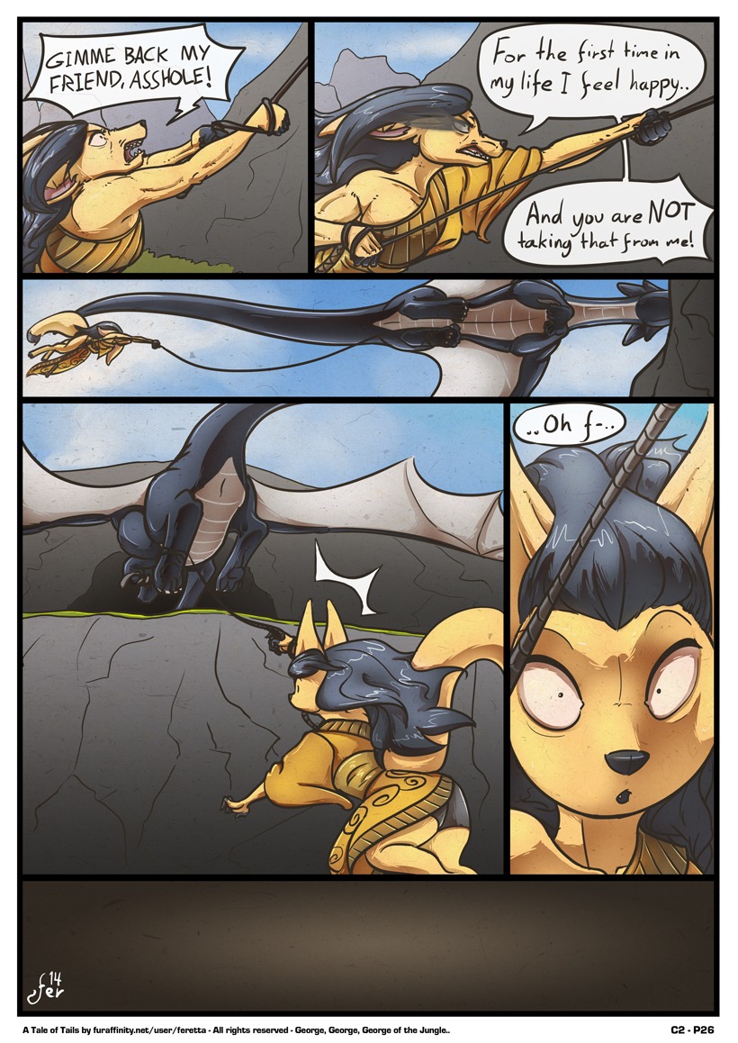 2014 akah'nen ambiguous_gender ambiguous_slit angry animal_genitalia black_body black_hair black_scales canid canine climbing clothed clothing comic dangling dialogue digital_media_(artwork) dragon duo e621 english_text female fenavi_montaro fennec_fox feral feretta flying fox fur genitals hadalen_magic hair herm_(lore) intersex_(lore) landing mammal membrane_(anatomy) membranous_wings mountain muscular muscular_female mythological_creature mythological_scalie mythology outside realization scales scalie shaded shocked sky tail tale_of_tails text true_fox whip wide_eyed wings yelling yellow_body yellow_fur