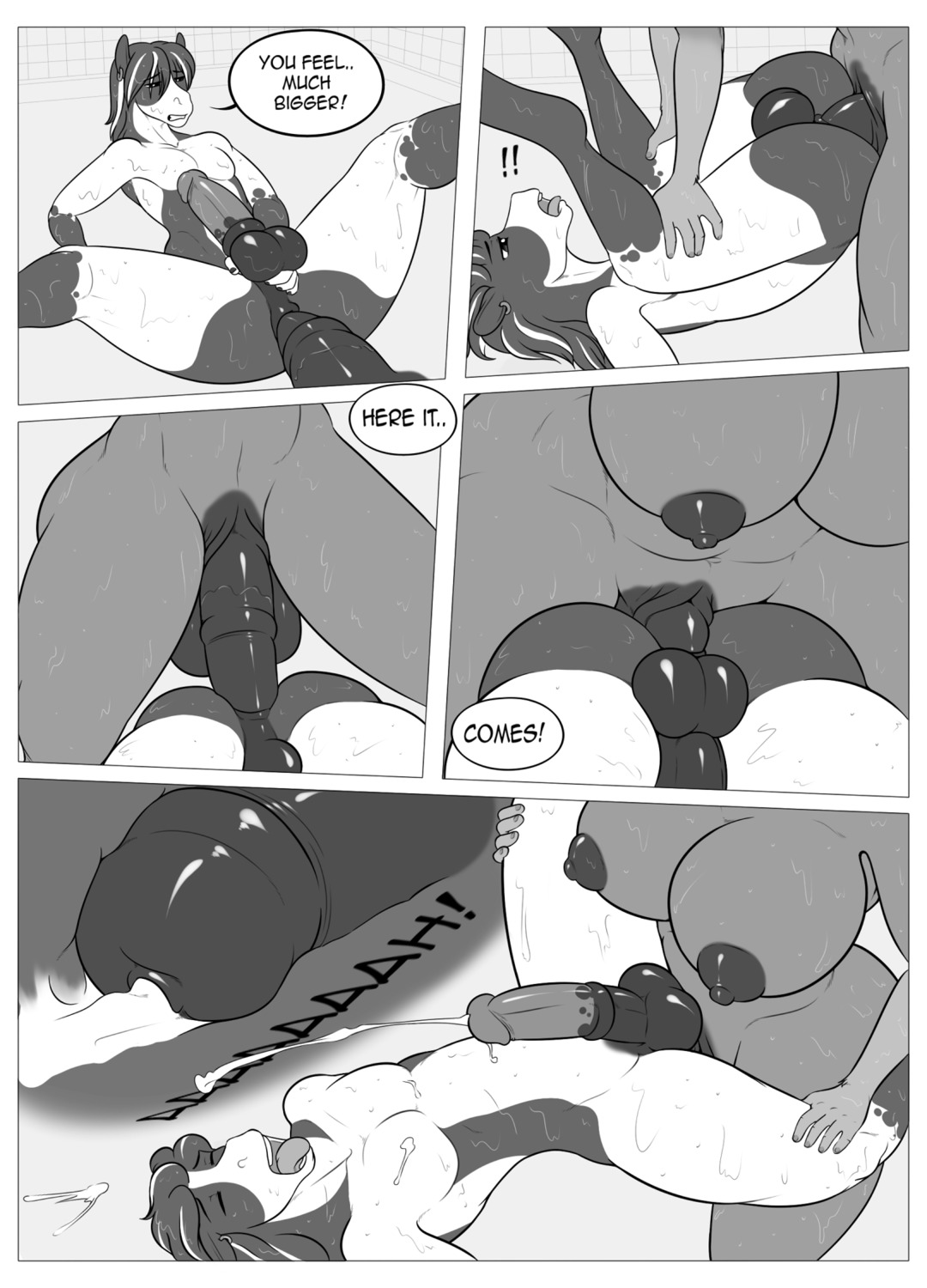 anal anal_orgasm anal_penetration anatomically_correct anatomically_correct_genitalia anatomically_correct_penis animal_genitalia animal_penis anise_(freckles) anthro anthro_on_anthro anthro_penetrated anthro_penetrating anthro_penetrating_anthro anus areola balls big_breasts biped black_penis bodily_fluids breasts clover_(freckles) comic cum cum_in_ass cum_inside cum_on_self cum_while_penetrated cumshot dialogue digital_media_(artwork) dominant duo e621 ejaculation english_text equid equine erection femboy freckles_(artist) genital_fluids genitals greyscale gynomorph gynomorph/male gynomorph_penetrating gynomorph_penetrating_male hands-free herm hi_res horse hybrid_genitalia hybrid_penis incest_(lore) intersex intersex/male intersex_penetrating intersex_penetrating_male larger_dom larger_gynomorph larger_herm larger_intersex lying male male_penetrated mammal moan monochrome nipples on_back open_mouth orgasm orgasm_face penetration penis sex size_difference smaller_male text thrusting tongue tongue_out vulva water wet