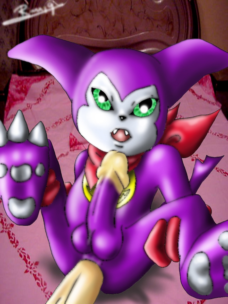 anal anal_penetration balls bandai_namco bed butt digimon digimon_(species) disembodied_penis duo e621 erection furniture genitals green_eyes humanoid imp impmon male male/male male_penetrated male_penetrating male_penetrating_male penetration penis renamon19 sex shortstack shortstack_male spread_legs spreading