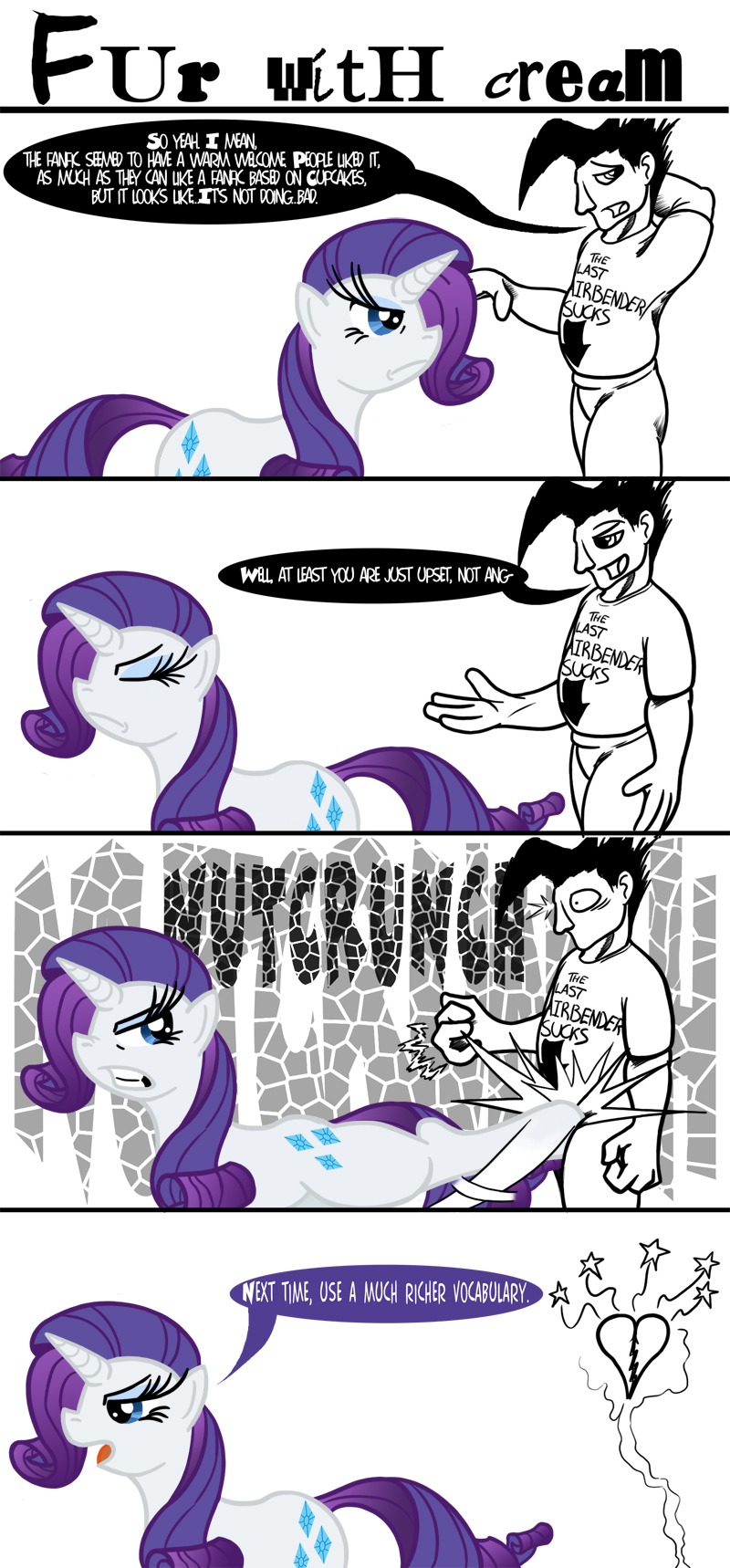 angry ballbusting black_and_white cock_and_ball_torture comic cutie_mark duo e621 english_text equid equine female feral friendship_is_magic genital_torture hasbro hi_res horn james_corck kick male mammal monochrome my_little_pony mythological_creature mythological_equine mythology pain rarity_(mlp) simple_background tail text unicorn white_background