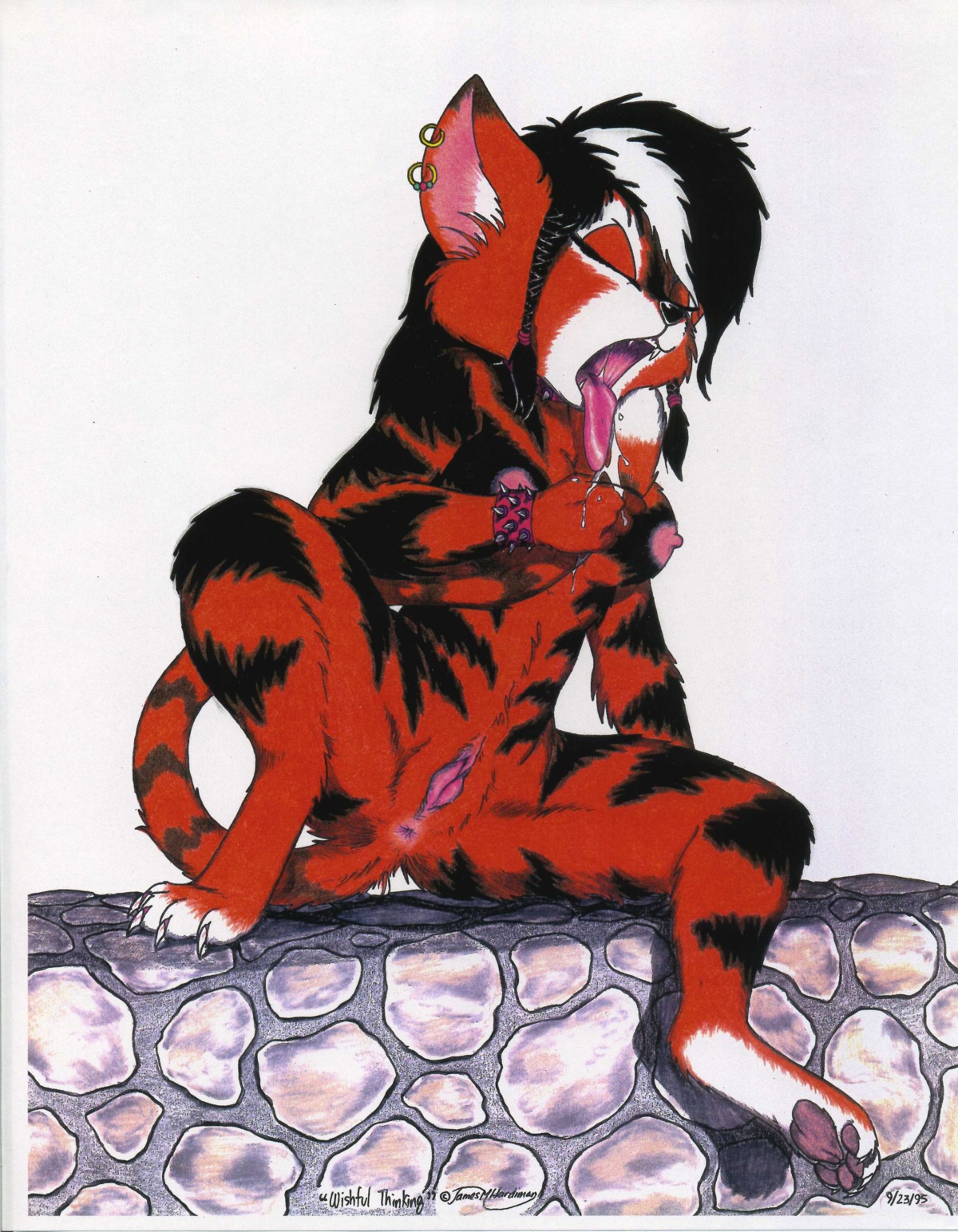 4_toes absurd_res anthro biped breasts claws countershade_feet countershading e621 feet felid female genitals hi_res james_m_hardiman licking mammal nude pantherine pawpads pink_pawpads soles solo stripes tail tiger toes tongue tongue_out vulva