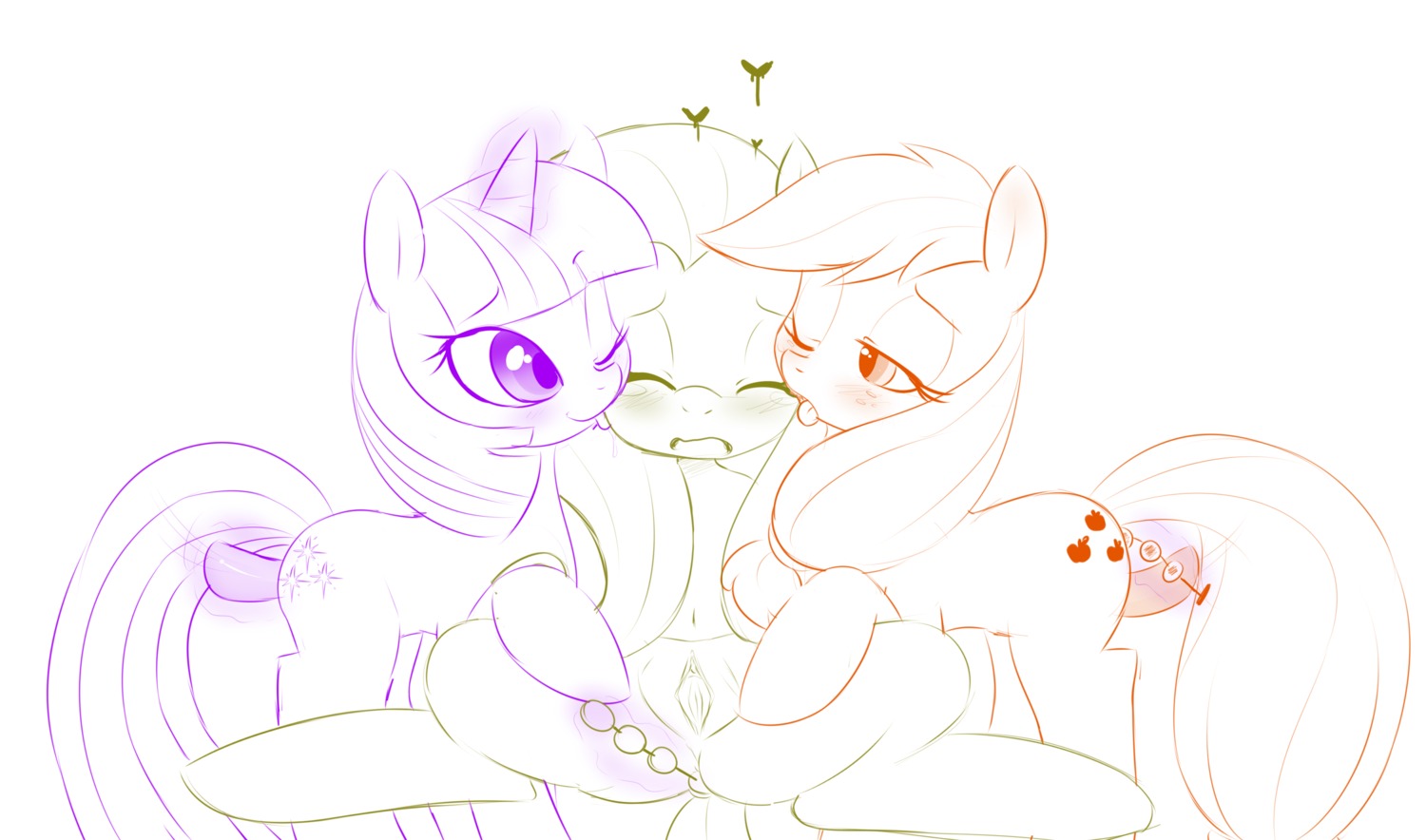 anal anal_beads anal_penetration applejack_(mlp) blush cutie_mark digital_drawing_(artwork) digital_media_(artwork) dildo e621 earth_pony equid equine female female/female fluttershy_(mlp) friendship_is_magic genitals group group_sex hasbro hi_res horn horse mammal masturbation monochrome my_little_pony mythological_creature mythological_equine mythology penetration pony sex sex_toy spread_vulva spreading tenshigarden threesome toying_partner toying_self trio twilight_sparkle_(mlp) unicorn vaginal vulva