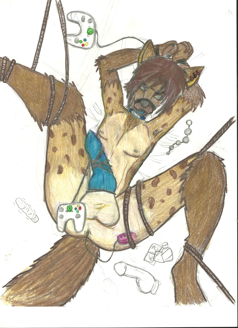 anal anal_beads anal_penetration anthro asara_thursday balls bdsm bondage bound brown_eyes condom controller dildo dildo_vibrator e621 ear_piercing erection eyewear game_controller genitals glasses hi_res humanoid_dildo hyena looking_at_viewer male mammal microsoft nude object_in_ass penetration penis piercing sex_toy sex_toy_in_ass sex_toy_insertion sexual_barrier_device sketch solo spotted_hyena spread_legs spreading submissive submissive_male tail unused_condom vibrator vibrator_in_ass wrapped_condom xbox xbox_360 xbox_360_controller xbox_controller xbox_game_studios