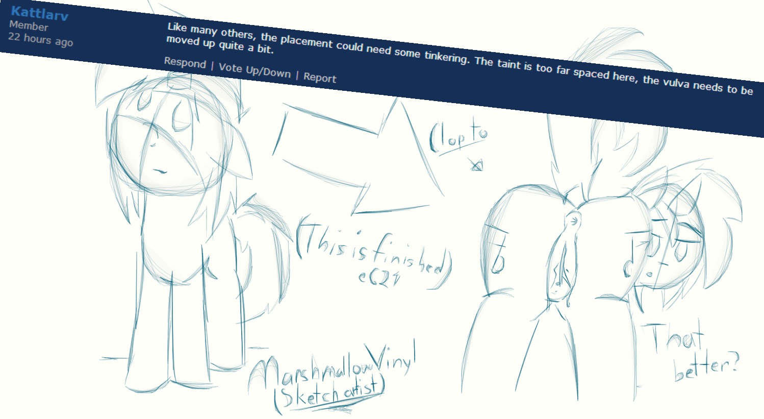2013 butt comment cutie_mark e621 english_text equid equine female feral friendship_is_magic hasbro horse illusiveelusive mammal marshmallowvinyl my_little_pony pony quadruped sketch solo tail text vinyl_scratch_(mlp)
