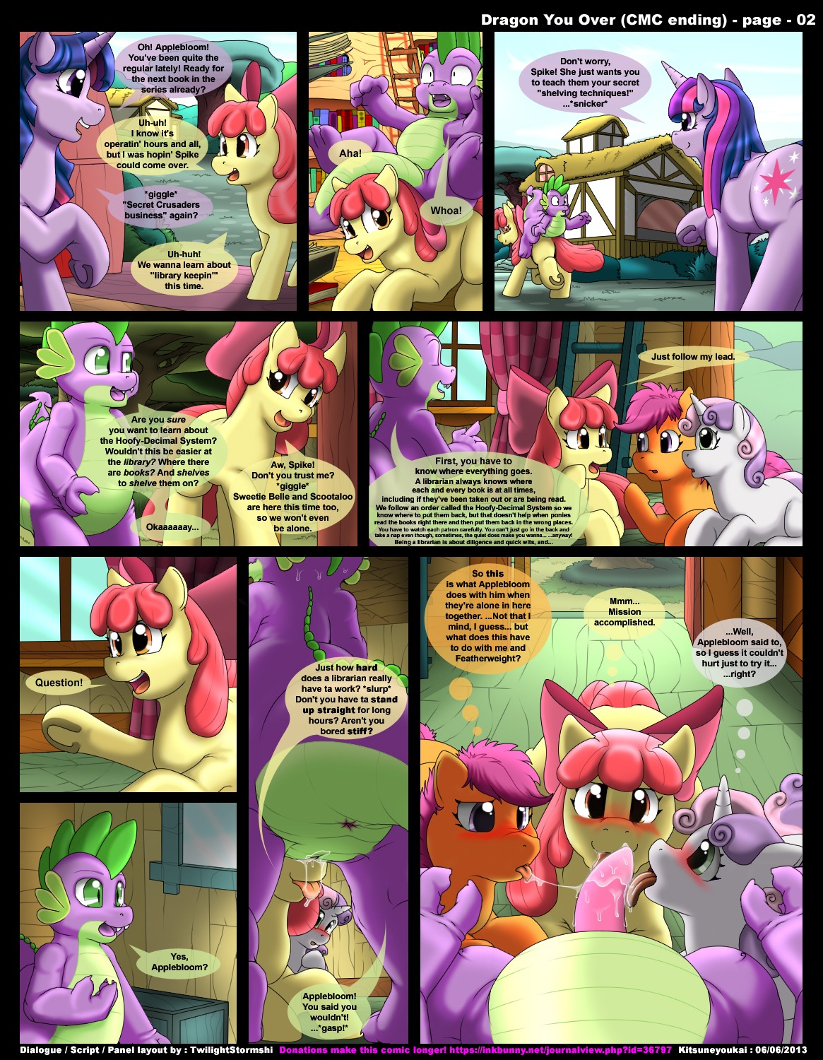 2013 anthro anus apple_bloom_(mlp) blush collaborative collaborative_fellatio collaborative_oral collaborative_sex comic cutie_mark cutie_mark_crusaders_(mlp) dialogue dragon e621 earth_pony english_text equid equine erection feathered_wings feathers fellatio female feral friendship_is_magic fur gangbang genitals green_eyes group group_sex hair hasbro hi_res horn horse interspecies kitsune_youkai licking male male/female mammal multicolored_hair my_little_pony mythological_creature mythological_equine mythological_scalie mythology oral orange_body orange_feathers orange_fur pegasus penile penis penis_lick pony purple_body purple_fur purple_hair red_blush red_hair reverse_gangbang scalie scootaloo_(mlp) sex spike_(mlp) sweetie_belle_(mlp) tail text tongue tongue_out triple_collaborative_fellatio twilight_sparkle_(mlp) two_tone_hair unicorn url white_body white_fur wings yellow_body yellow_fur young young_anthro young_feral