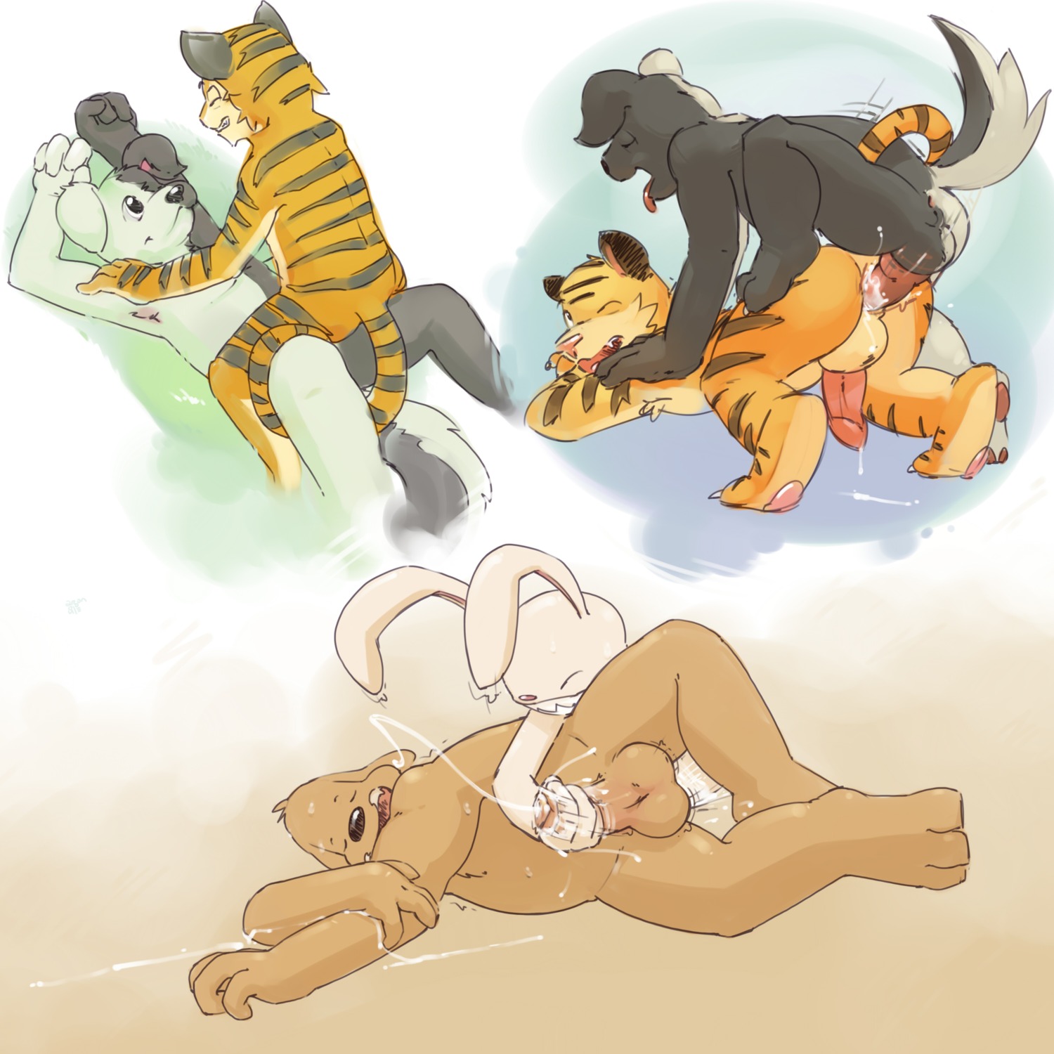 1:1 2014 absurd_res anal anal_penetration anthro argon_vile balls blake_underwood bodily_fluids canid canine canis cowgirl_position cum cum_in_ass cum_inside cum_on_balls cum_on_hand cum_on_partner's_hand cum_while_penetrated cumshot domestic_dog duo e621 ejaculation erection felid from_front_position fur genital_fluids genitals handjob hi_res humanoid_genitalia humanoid_penis lagomorph larger_male larger_sub leporid long_ears lying male male/male male_on_bottom male_on_top male_penetrated male_penetrating male_penetrating_male mammal max_(sam_and_max) multiple_images multiple_scenes on_back on_bottom on_top orgasm pantherine penetration penile penis rabbit reach_around sam_and_max samuel_dog sex size_difference small_top_big_bottom smaller_male straddling submissive tail tiger tygre