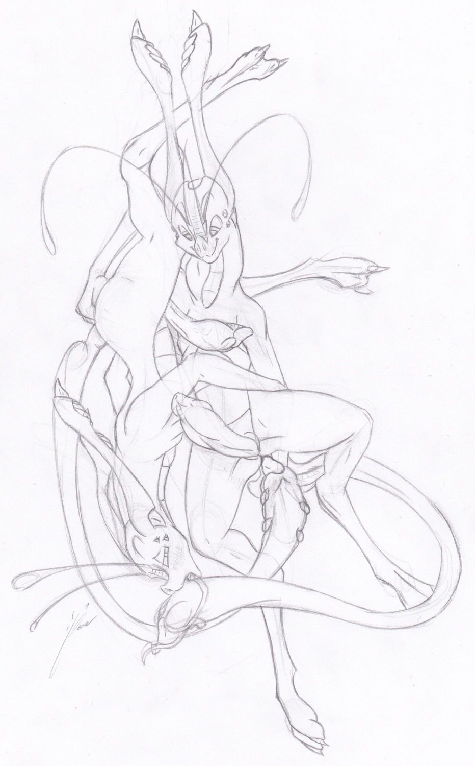 2014 absurd_res alien anthro butt duo e621 erection genitals hi_res horn magnificent-arsehole male male/male multi_eye nude open_mouth penis qu'eii scalie sex simple_background sketch tail tail_genitals tail_penis tentacles tongue unusual_anatomy unusual_genitalia_placement unusual_penis_placement unusual_tail
