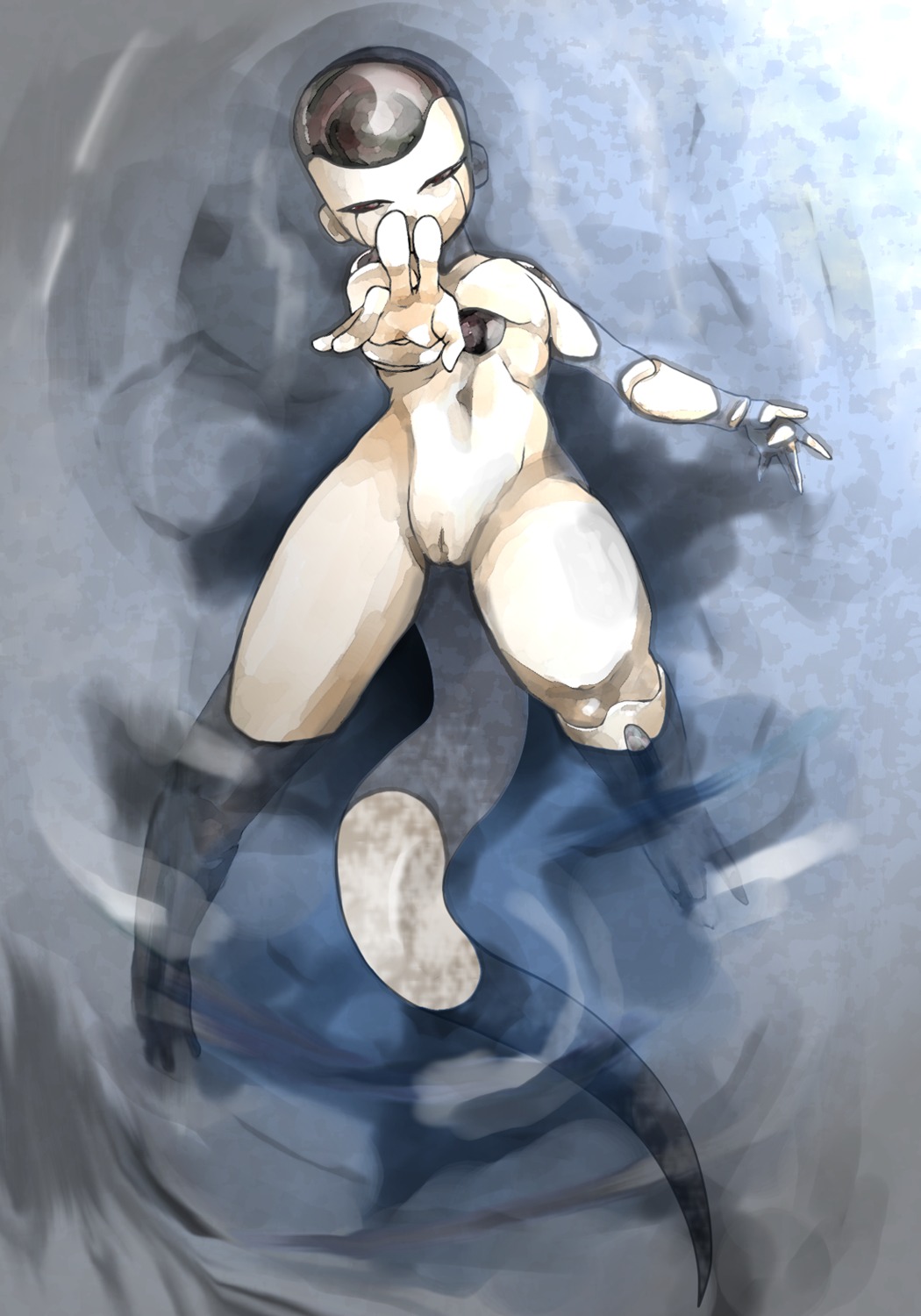 color cuntboy dragon_ball dragon_ball_z freeza frieza front_view intersex looking_at_viewer nude pussy rule34 solo straight_hair tail vulva water