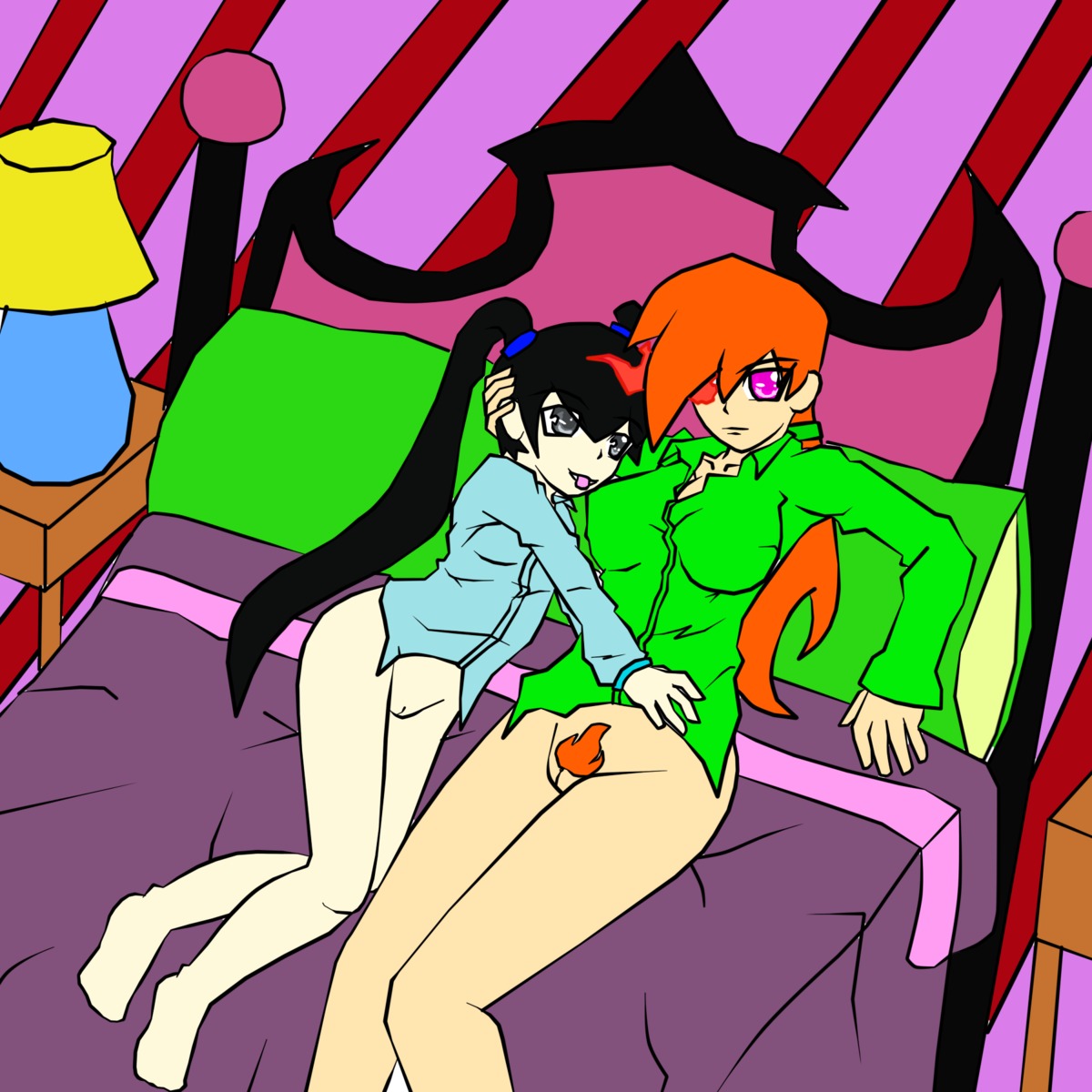00s 2000s 2girls caucasian female female_only multiple_females multiple_girls nickelodeon rule34 seme-to-uke sisters straight_hair the_fairly_oddparents tootie vicky_(fairly_odd_parents)