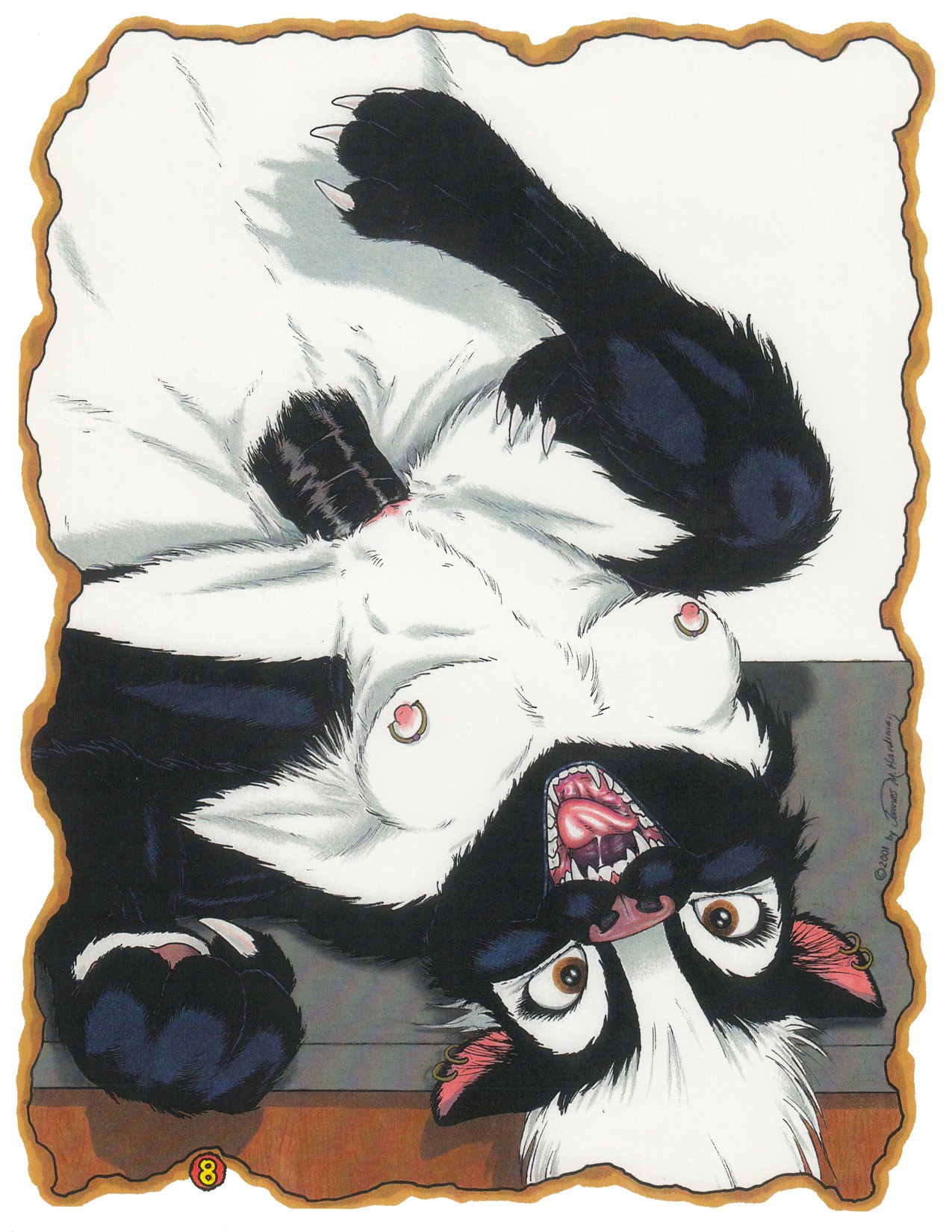 2001 4_toes anthro anthro_on_anthro bear big_penis breasts claws comic dominant duo e621 erection fangs feet female female_penetrated genitals hair hi_res interspecies james_m_hardiman larger_dom larger_male looking_at_viewer looking_pleasured lying male male/female male_penetrating male_penetrating_female mammal marker_(artwork) mephitid nipple_piercing nipples nude on_back onyx_(jmh) penetration penile penile_penetration penis penis_in_vagina piercing polar_bear sex size_difference skunk smaller_female smaller_penetrated spread_legs spreading stretched_vagina table_lotus_position teeth tight_fit toes traditional_media_(artwork) ursine vaginal vaginal_penetration vulva white_hair