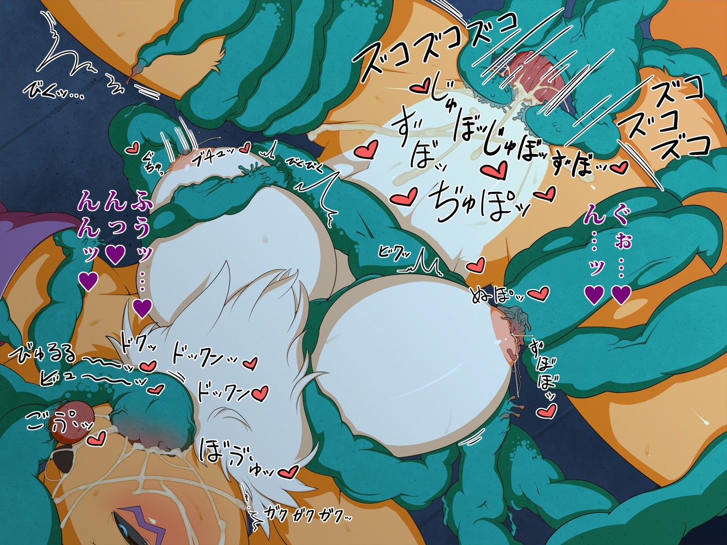 breasts canine censored comic digimon digital_sex_sleeve female fox heart japanese_text mosaic_censoring multicolored_body multicolored_fur nipples renamon rule34 sindoll tentacle text translation_request two-tone_body two-tone_fur white_body white_fur yellow_body yellow_fur
