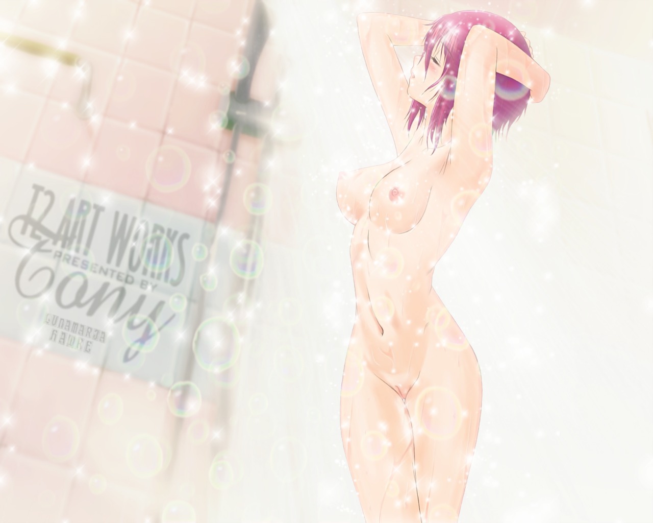 1girls breasts female female_only gundam gundam_seed gundam_seed_destiny indoors lunamaria_hawke nipples nude pussy rule34 solo taka_tony uncensored wet