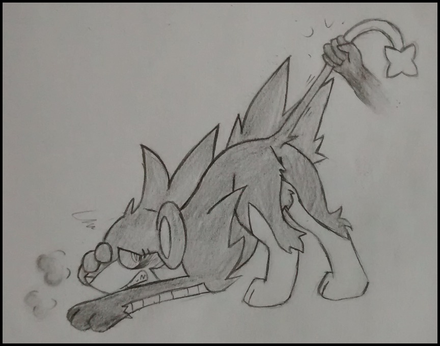 2014 ambiguous_gender ass_up backsack balls black_and_white black_border blush border butt duo e621 felid feral generation_4_pokemon genitals looking_back luxray male male/ambiguous mammal monochrome nintendo nude pokemon pokemon_(species) raised_tail solo_focus tail tail_grab teeth vogold