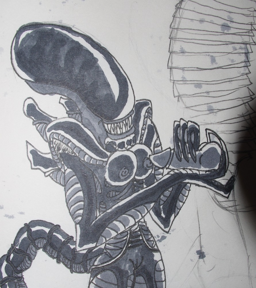 1girls 2d alien alien_(franchise) exoskeleton female female_xenomorph pussy rule34 sketch tagme xenomorph