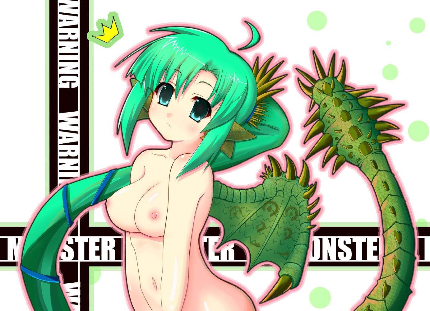 breasts capcom female green_hair monster_girl monster_hunter rathian reia rule34 tail wings