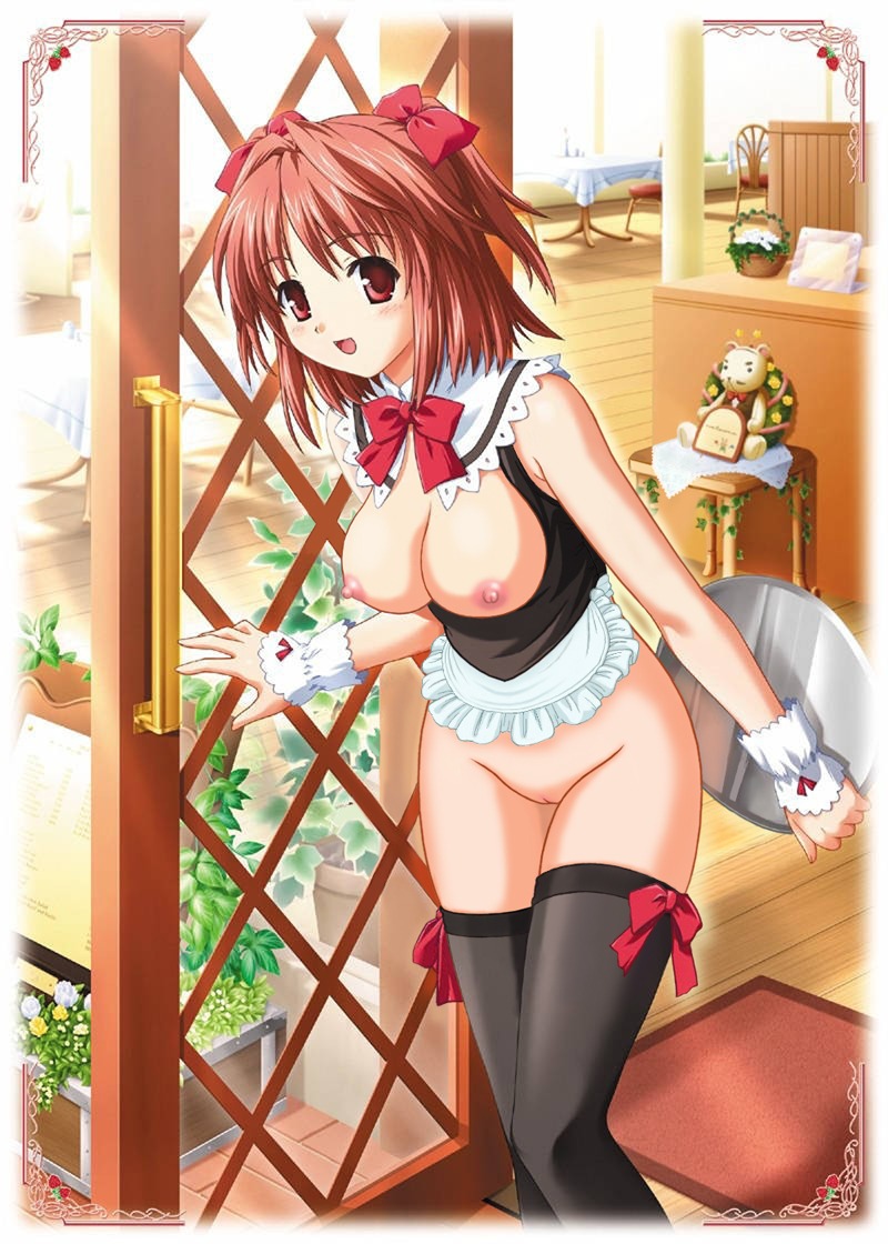 1girls 2d ass bottomless breastless_clothes breasts female female_only happy happy_female human human_female human_only light-skinned_female light_skin makino_konoha nekonyan nipples nude nude_filter original pussy raspberry_(game) rule34 solo uncensored waitress