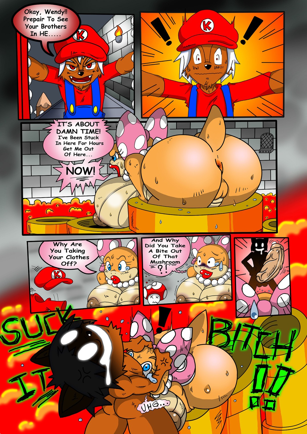 accessory anthro anus big_breasts big_butt big_penis blockage_(layout) borderless_panel bow_(feature) bow_accessory bow_ribbon breasts butt centered_hair_bow ckt clothing comic content_repetition cricket-inc demanding dialogue dialogue_outside_panel digital_media_(artwork) dragon_koopa duo_focus e621 english_text erection female forced forced_oral gem genitals group growth hair hair_accessory hair_bow hair_ribbon hand_on_head head_grab hi_res horizontal_blockage huge_breasts huge_penis hyper hyper_genitalia hyper_penis interrobang jewelry kantai koopa koopaling linked_speech_bubble male male/female mario mario_bros name_drop name_in_dialogue necklace nintendo nipples non-mammal_breasts non-mammal_nipples oblivious oral overlay_layer pattern_accessory pattern_bow pearl_(gem) pearl_necklace penis pipe pointy_speech_bubble presenting presenting_hindquarters rape red_eyes ribbons scalie seven_frame_image sex speech_bubble spotted_accessory spotted_bow stuck tail text thegeckoninja undressing vulva warp_pipe wendy_o._koopa white_hair x_eyes zoom_in_transition