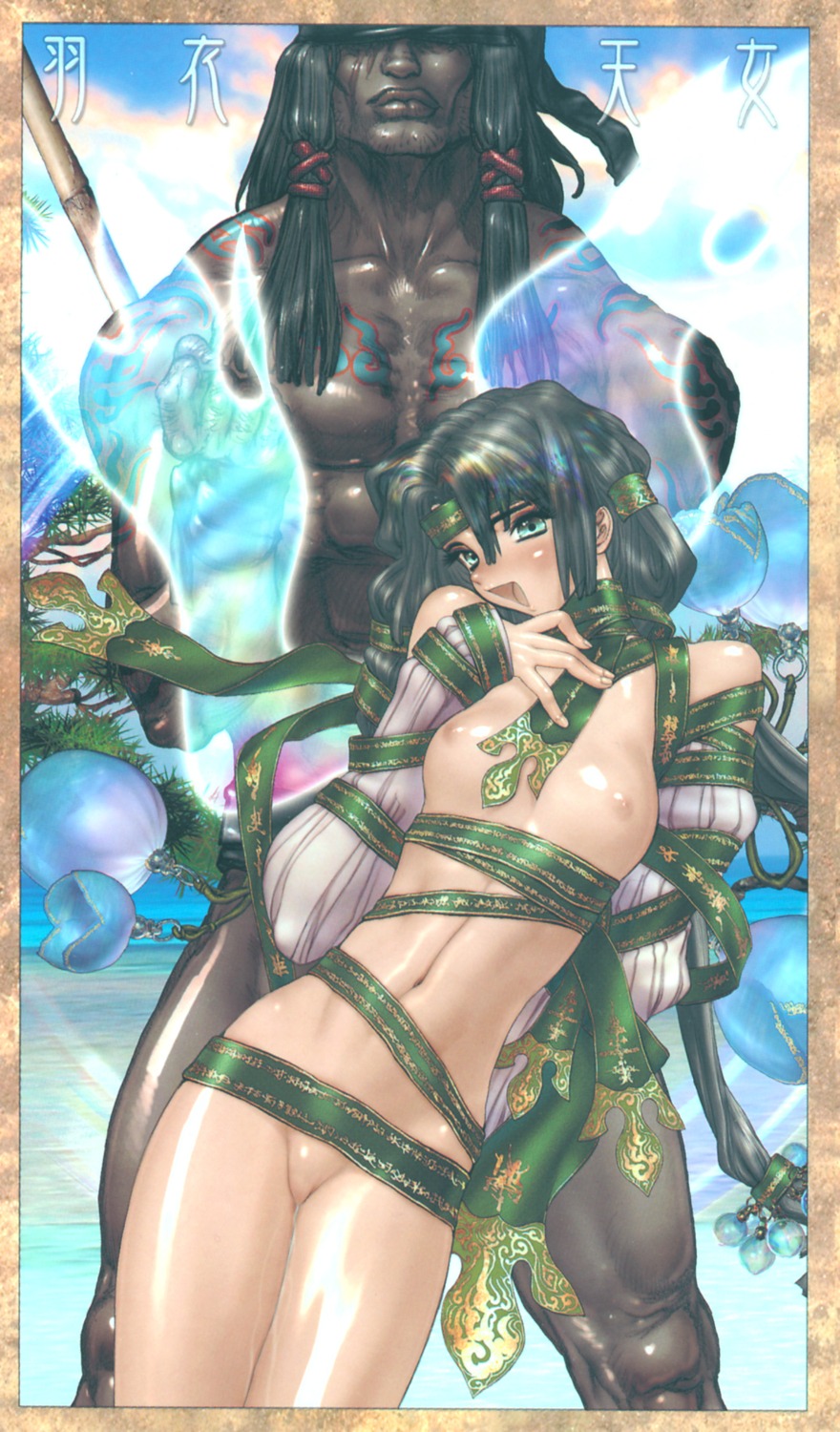 breasts female highres nipples nude robe rule34 shiny shirou_masamune shirow_masamune smile