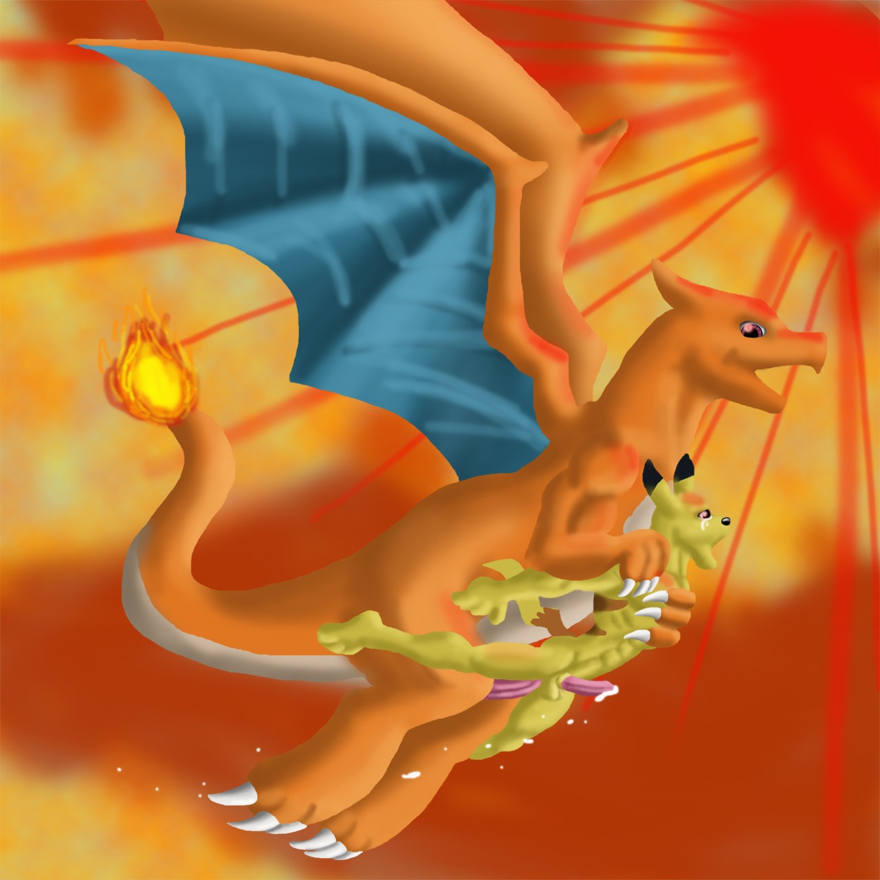 charizard cutterfl male male_only nintendo pikachu pok&eacute;mon_(species) pokemon pokemon_(species) rule34 what