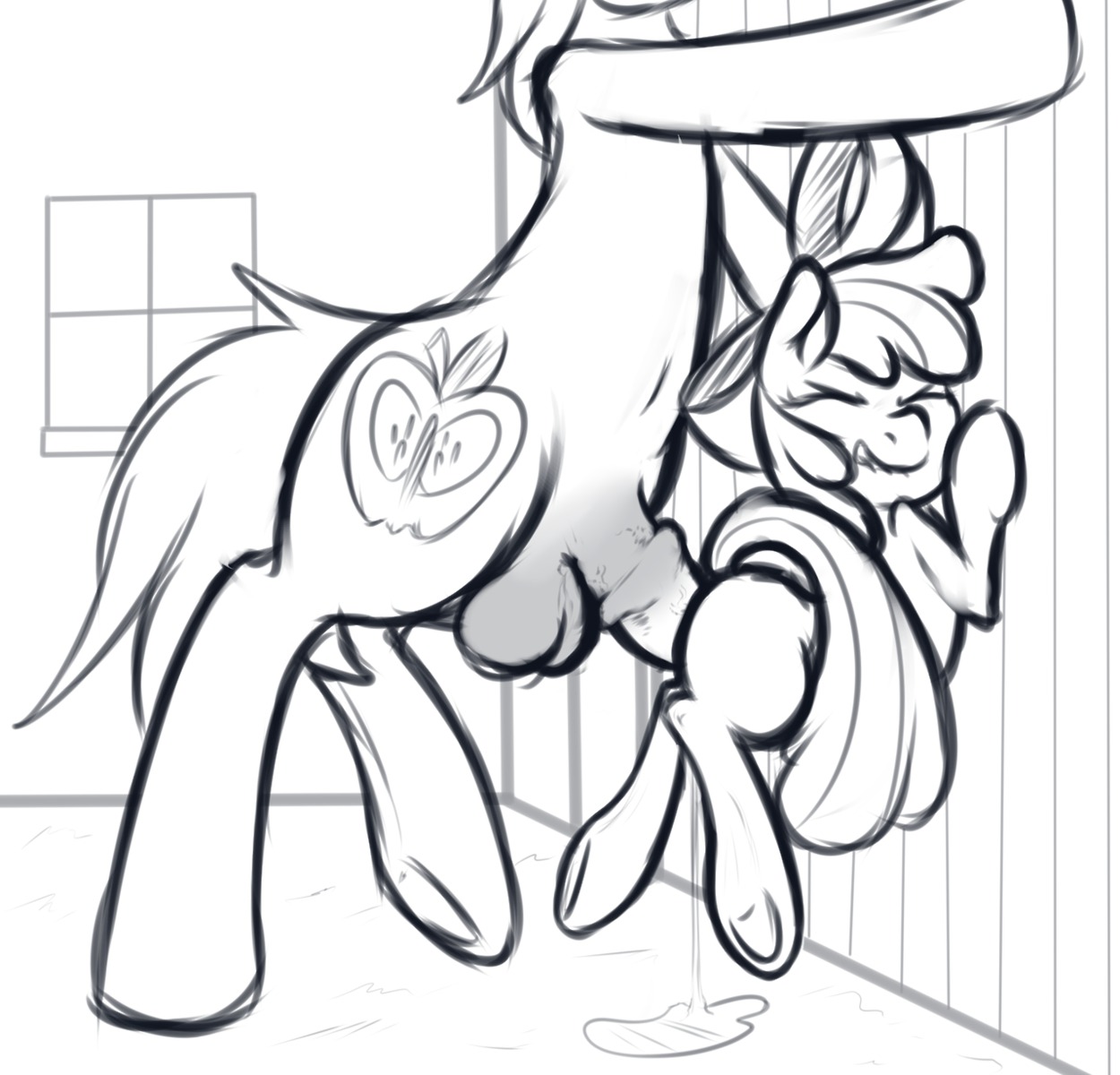 accessory against_surface against_wall age_difference animal_genitalia animal_penis apple_bloom_(mlp) balls big_macintosh_(mlp) bite biting_lip biting_own_lip bodily_fluids bow_(feature) bow_accessory bow_ribbon brother_(lore) brother_and_sister_(lore) cum cutie_mark dominant duo e621 earth_pony equid equine equine_genitalia equine_penis erection eyes_closed female female_penetrated feral friendship_is_magic genital_fluids genitals greyscale hair hair_accessory hair_bow hair_ribbon hasbro hi_res horse incest_(lore) larger_dom larger_male lips male male/female male_penetrating male_penetrating_female mammal monochrome mostazathy my_little_pony nude penetration penis pony ribbons self_bite sex sibling_(lore) sister_(lore) size_difference smaller_female smaller_penetrated source_request vein veiny_penis young young_feral