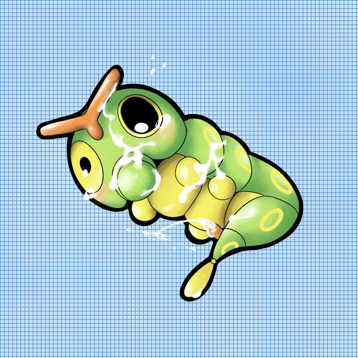 1boy animal_penis anthro arthropod caterpie color cum doneru erection feral insects male male_only nintendo nudity penis pokemon pokemon_(species) pokemon_rgby rule34 smooth_penis solo toony