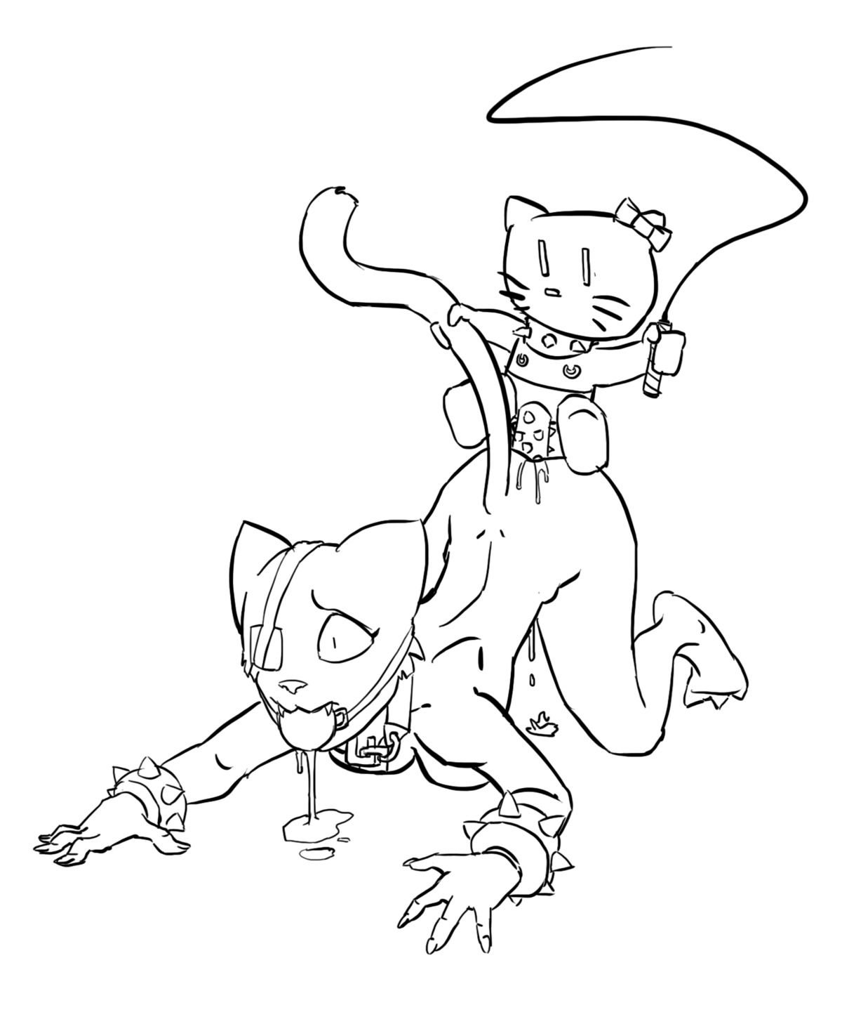 anal anal_penetration anthro ball_gag bdsm bondage bound crossover dildo dominant dominant_female duo e621 eye_patch eyewear felid female female/female forced gag gagged hello_kitty_(character) hello_kitty_(series) hi_res katia_managan khajiit larger_penetrated mammal microsoft monochrome nude object_in_ass penetration piercing prequel_adventure rape sanrio sex sex_toy sex_toy_in_ass sex_toy_insertion size_difference sketch spiked_dildo spiked_sex_toy spikes strapon strapon_in_ass strapon_insertion strapon_sex submissive submissive_female tail the_elder_scrolls toying_partner unknown_artist wearing_strapon whip
