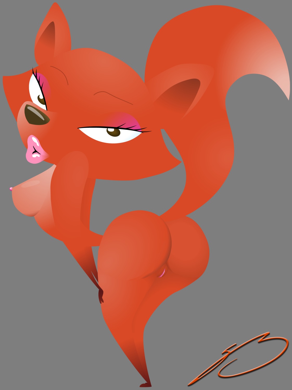 alpha_channel anthro bedroom_eyes breasts butt canid canine cartoon_saloon curvy_figure e621 eyelashes female fox fox_(skunk_fu) genitals half-closed_eyes hi_res inviting looking_at_viewer mammal narrowed_eyes nipples presenting raised_tail seductive side_boob simple_background skunk_fu small_waist solo steven_stagg tail transparent_background vulva wasp_waist