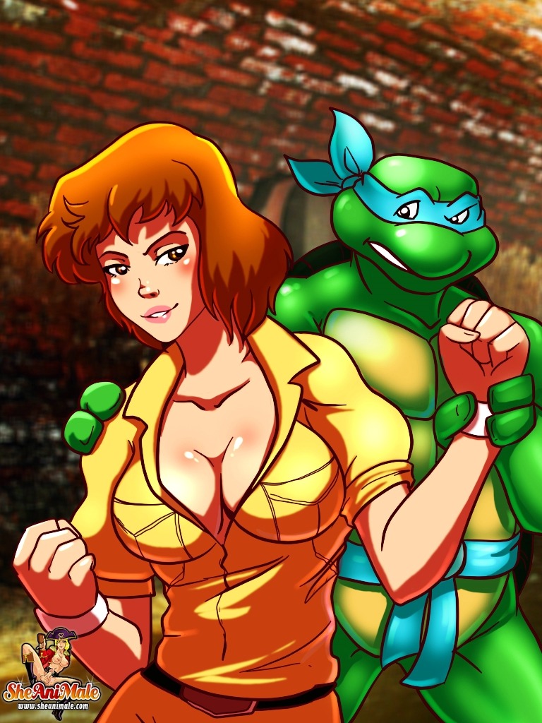 april_o'neil april_o'neil_(tmnt_1987) female human leonardo male rule34 sheanimale teenage_mutant_ninja_turtles tmnt_1987