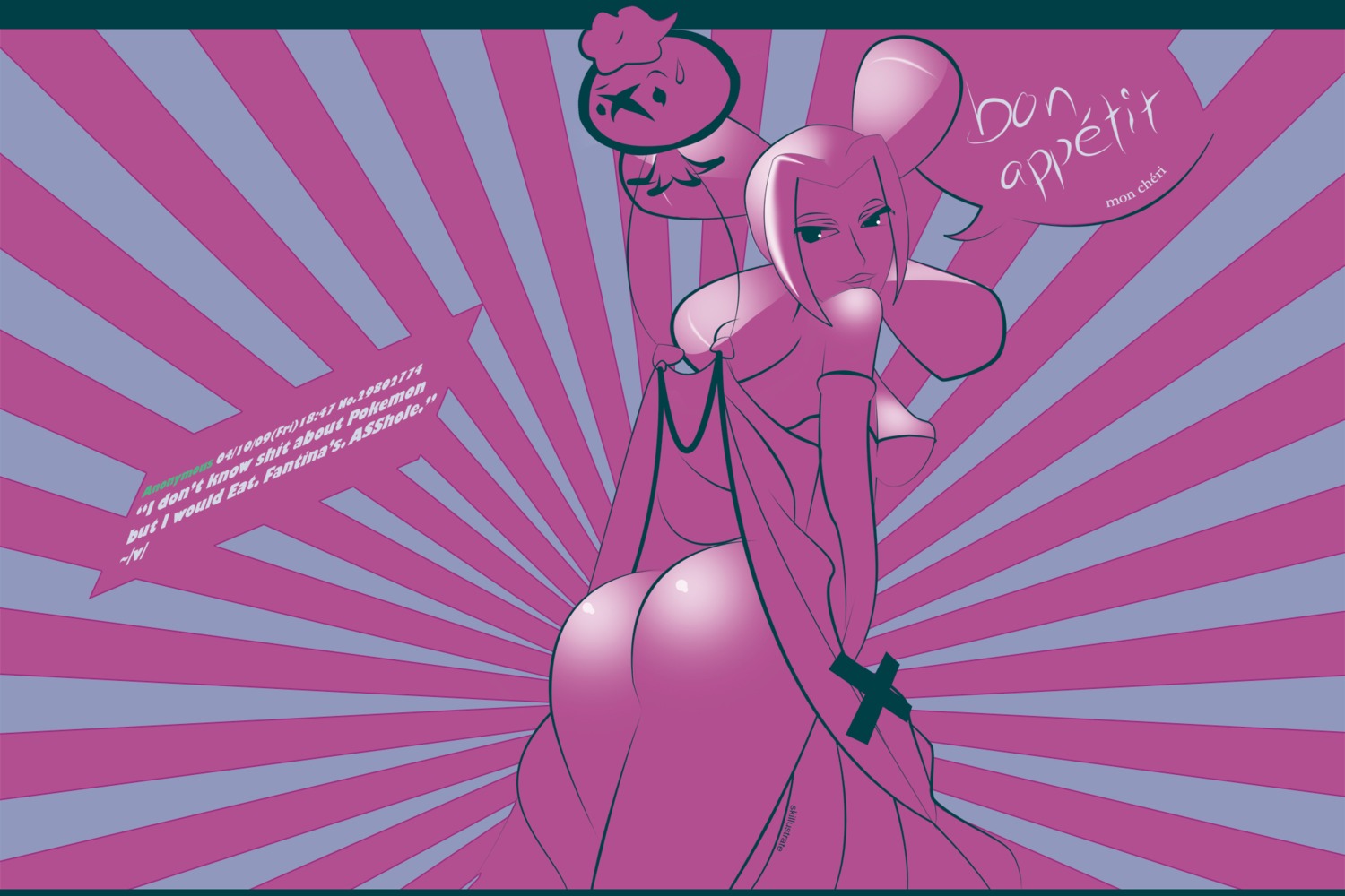 /v/ 1girls ass color drifloon fantina_(pokemon) female human human_only lipstick looking_back melissa_(pokemon) nintendo pokemon pokemon_dppt presenting_hindquarters rule34 skillustrate speech_bubble