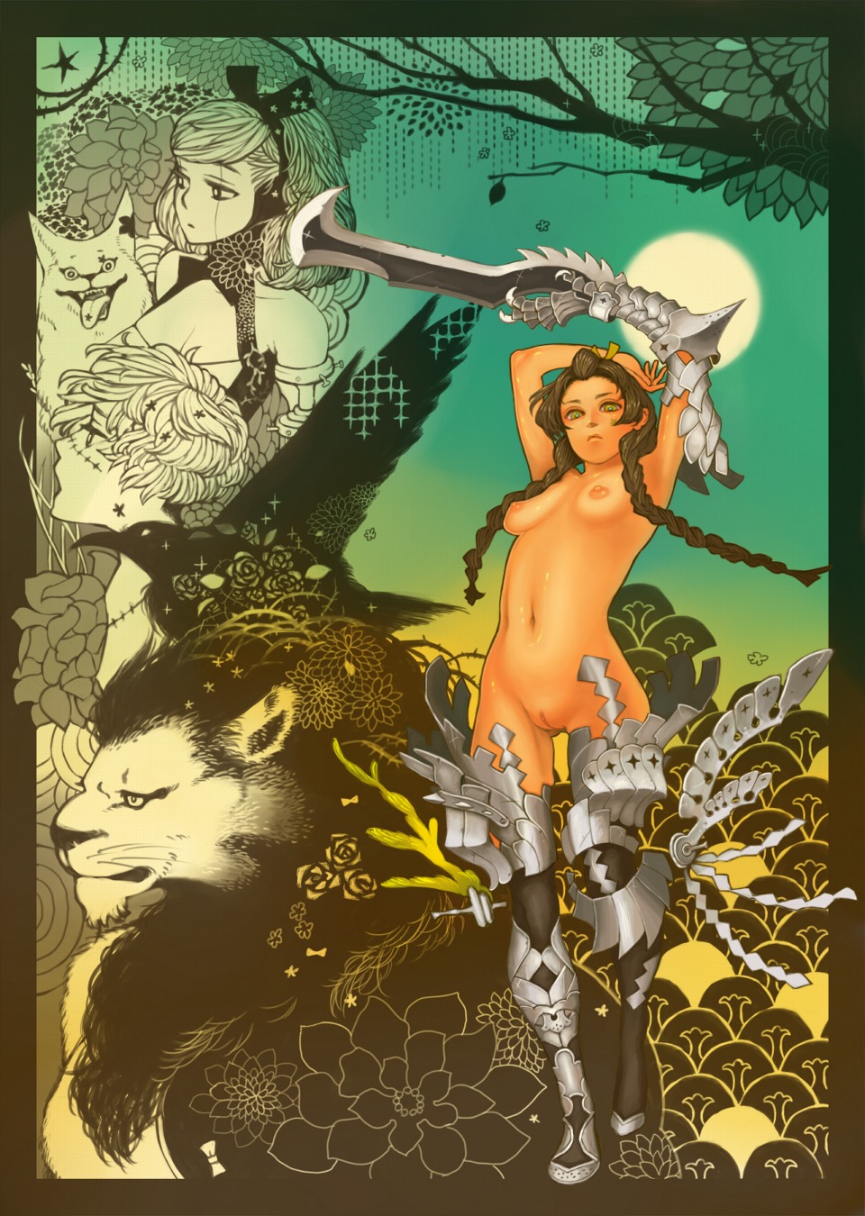 2000s armor breasts brown_hair clothing cowardly_lion dorothy_gale female footwear human long_hair navel nipples pussy rule34 rule_63 scarecrow scarecrow_(wizard_of_oz) the_wizard_of_oz tin_man toto_(dog) wicked_witch_of_the_west