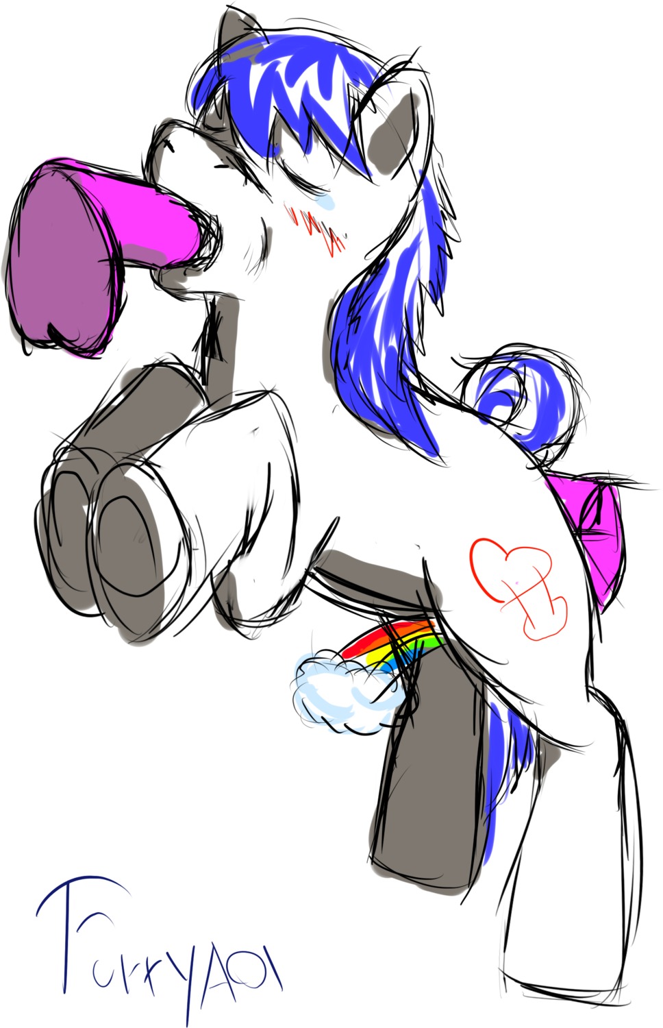 anal anal_penetration blush cutie_mark disembodied_penis e621 equid equine fan_character feral furryaoi genitals group hasbro hi_res horse male male/male male_penetrated male_penetrating male_penetrating_male mammal my_little_pony nude penetration penis pony rainbow sex sex_toy simple_background sketch solo_focus what white_background