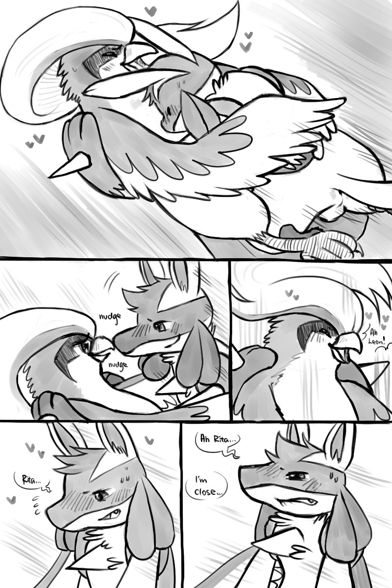 2012 anthro avian bird black_and_white canine comic english_text female haychel lucario male monochrome nintendo penetration pidgeot pokemon pokemon_(species) pussy rule34 straight text vaginal_penetration