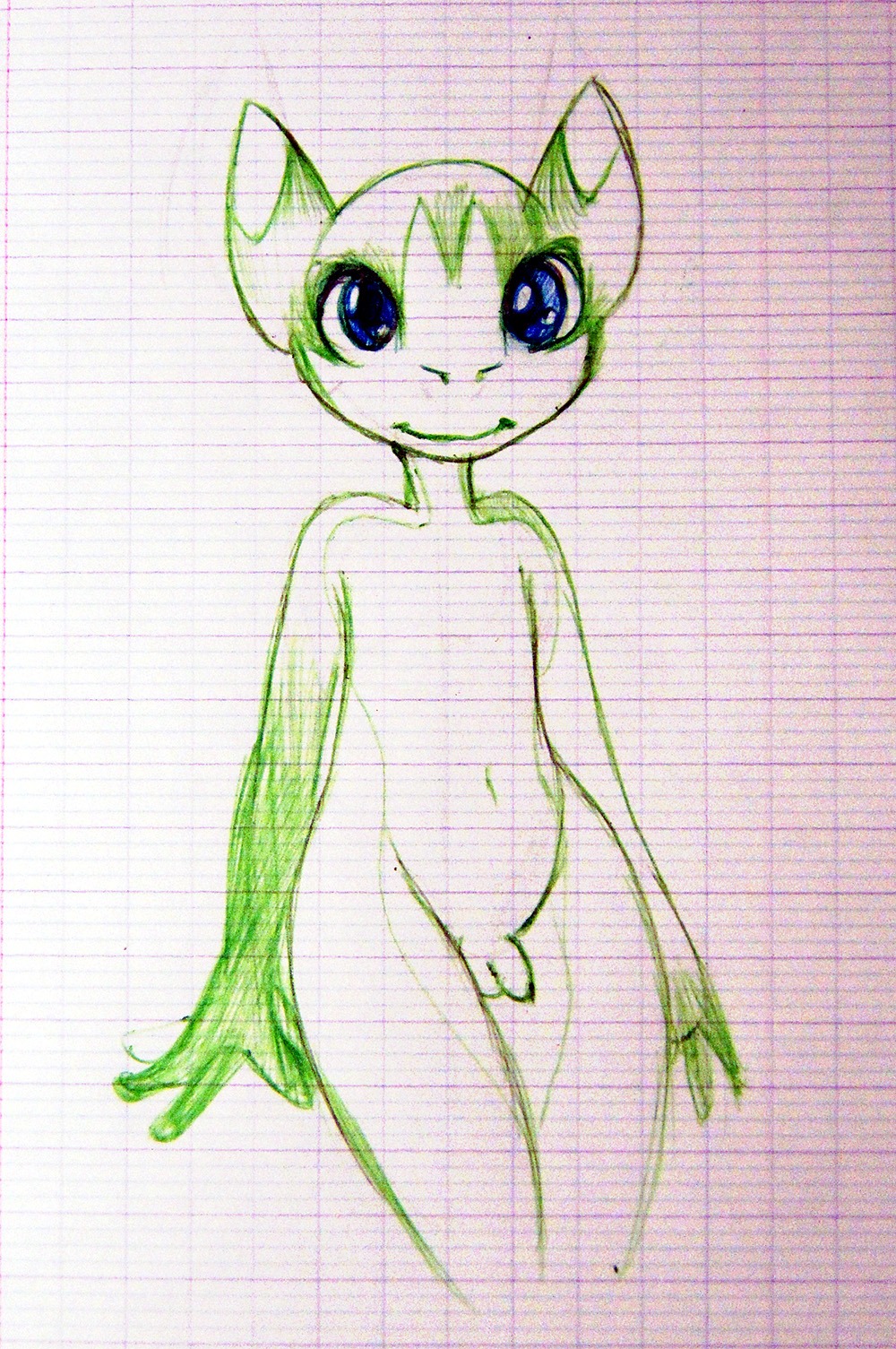 anthro darkdoomer e621 flaccid genitals hi_res male nude penis restricted_palette sketch solo unknown_species