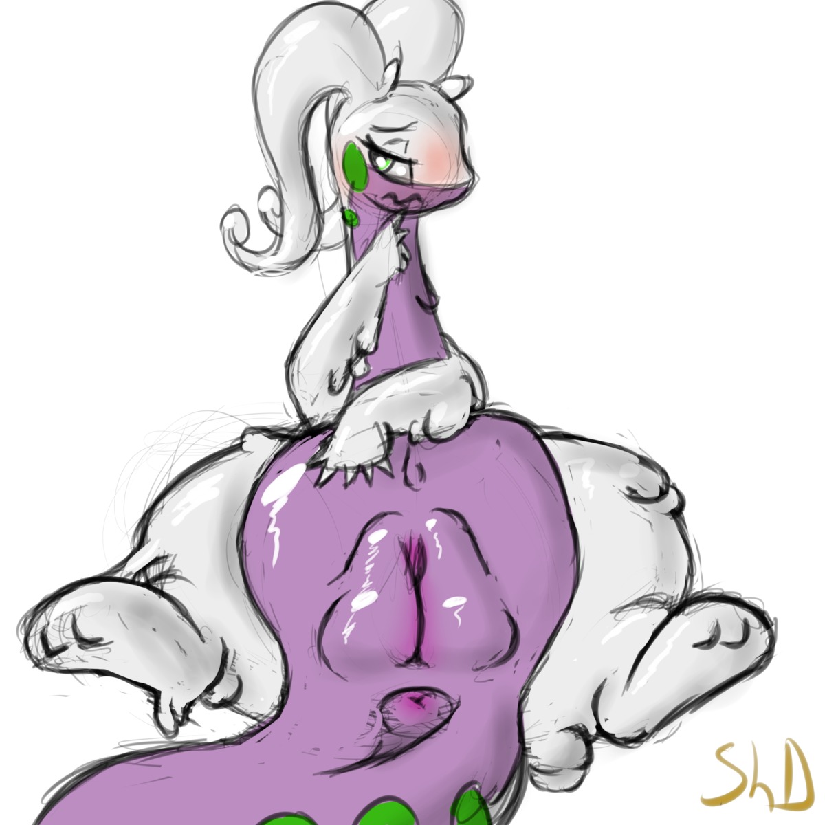 1:1 2013 absurd_res anus barefoot blush body_blush butt dragon e621 eyelashes feet female feral gastropod generation_6_pokemon genitals goodra green_eyes hi_res looking_away mollusk mythological_creature mythological_scalie mythology nintendo nude plump_labia pokemon pokemon_(species) presenting presenting_hindquarters presenting_vulva raised_arm scalie shdingo simple_background sitting slime solo spread_legs spreading tail vulva vulva_blush white_background